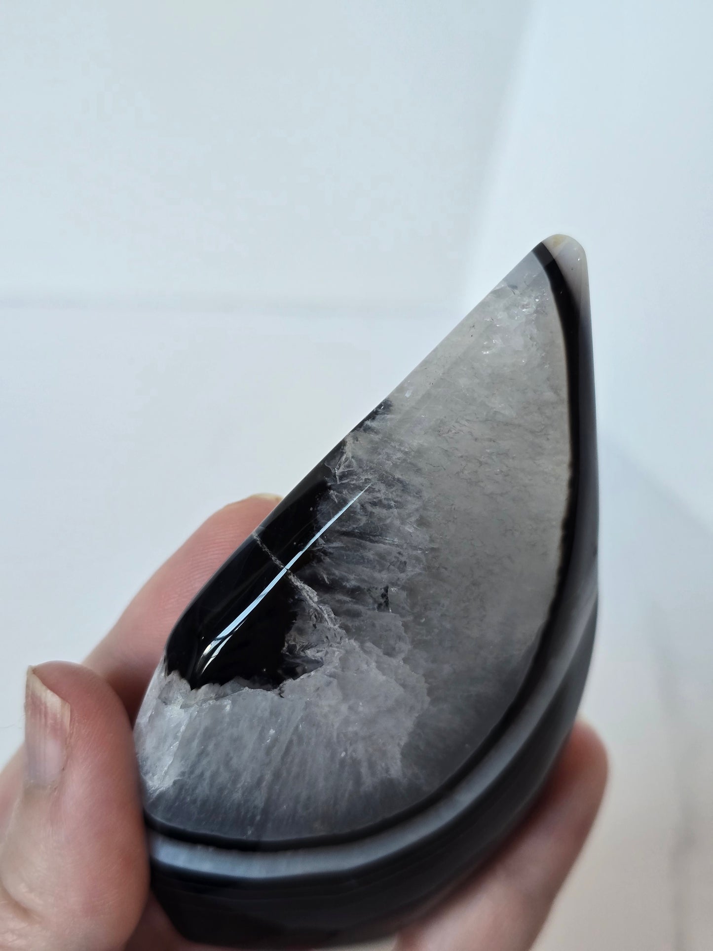 Black Banded Agate Teardrop - E