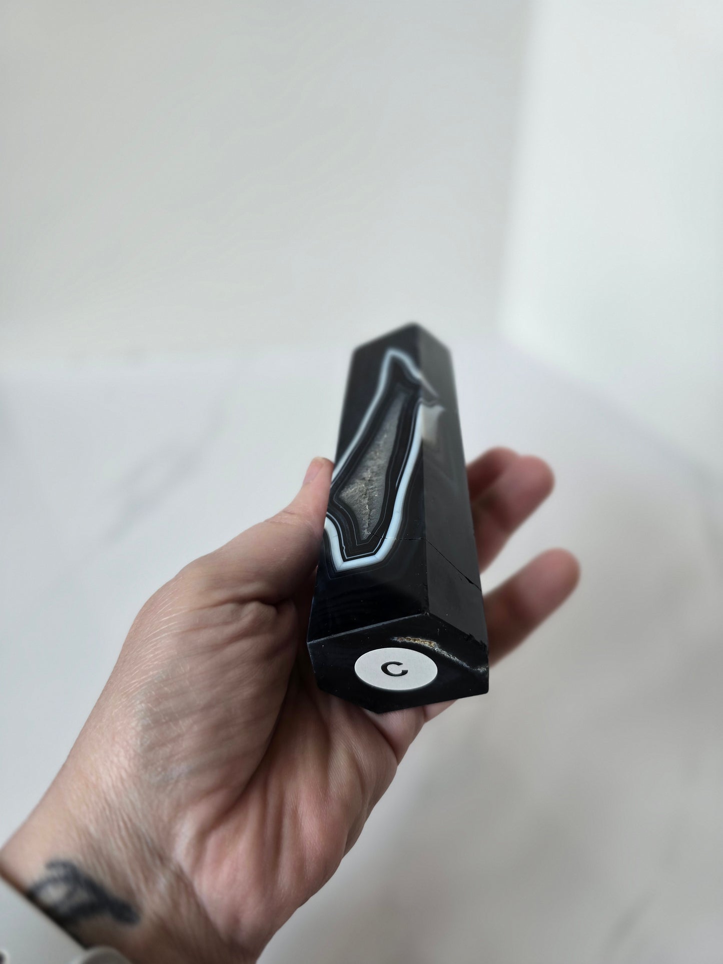 Black Banded Agate Tower - C