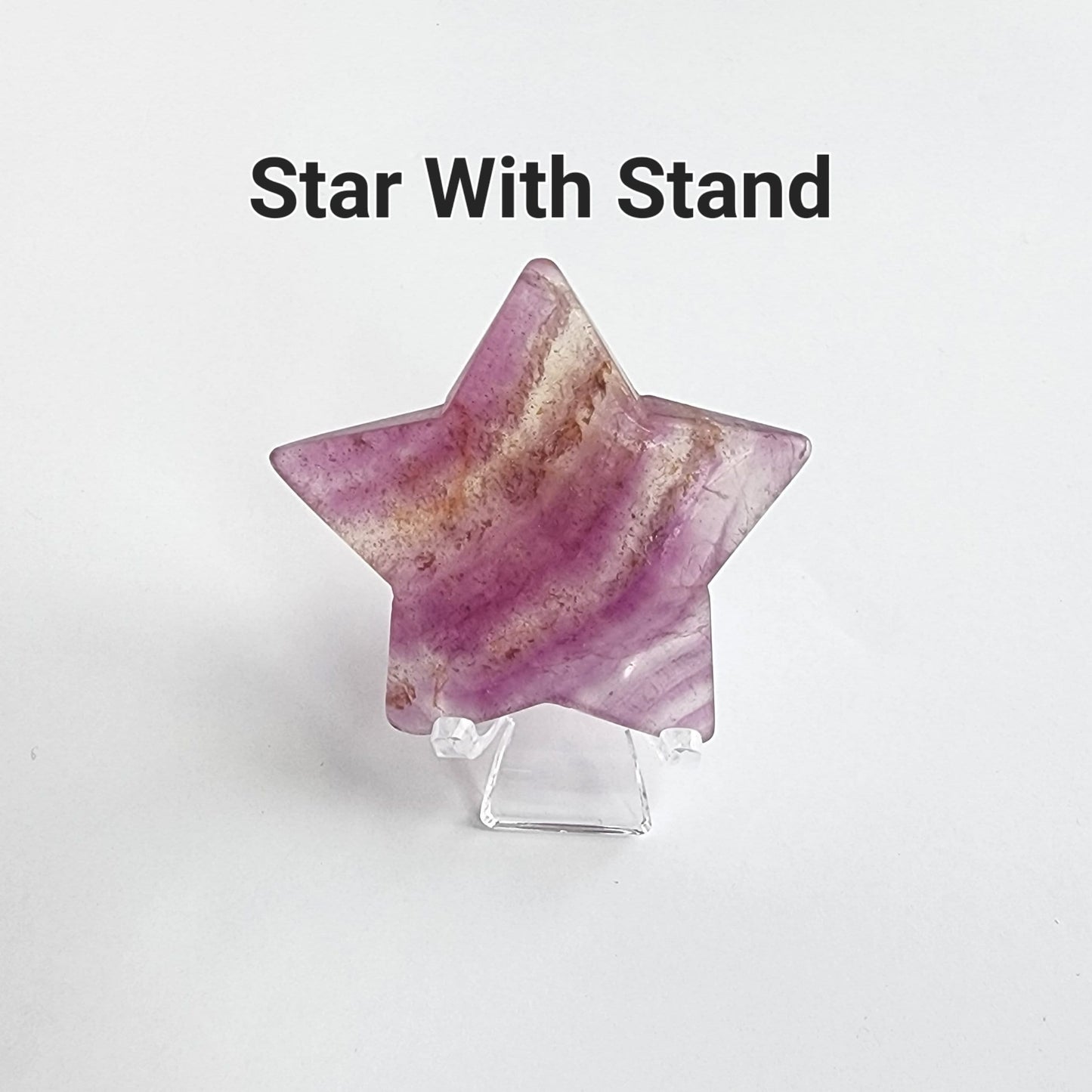 Fluorite Star Carving, Purple Color Hand-Carved Fluorite Stars, Medium Size. Intuitively Chosen for You!