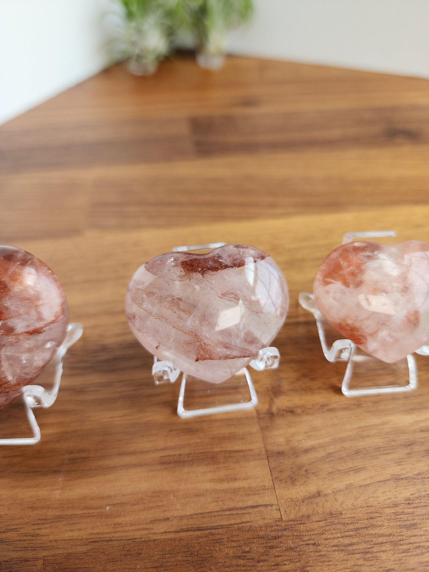 Fire Quartz Hearts | Small Crystal Hearts | Hematoid Quartz | Red Pocket Stones | Rainbows | Intuitively Chosen