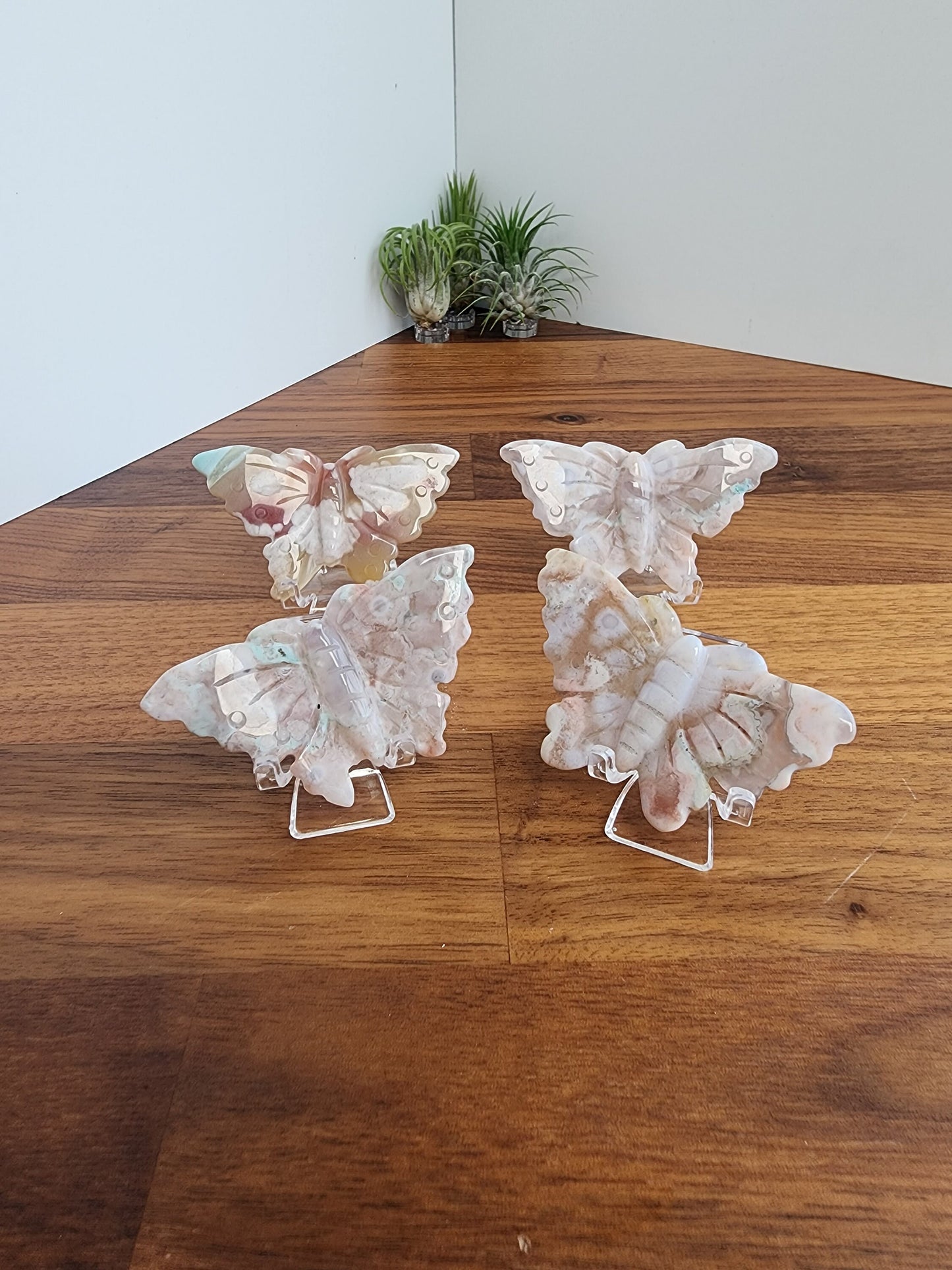 Flower Agate Butterflies | Gorgeous Crystal Butterfly | Pink, Cream, Red & Green hints of Blooms and Agate Banding | Choose Your Crystal!