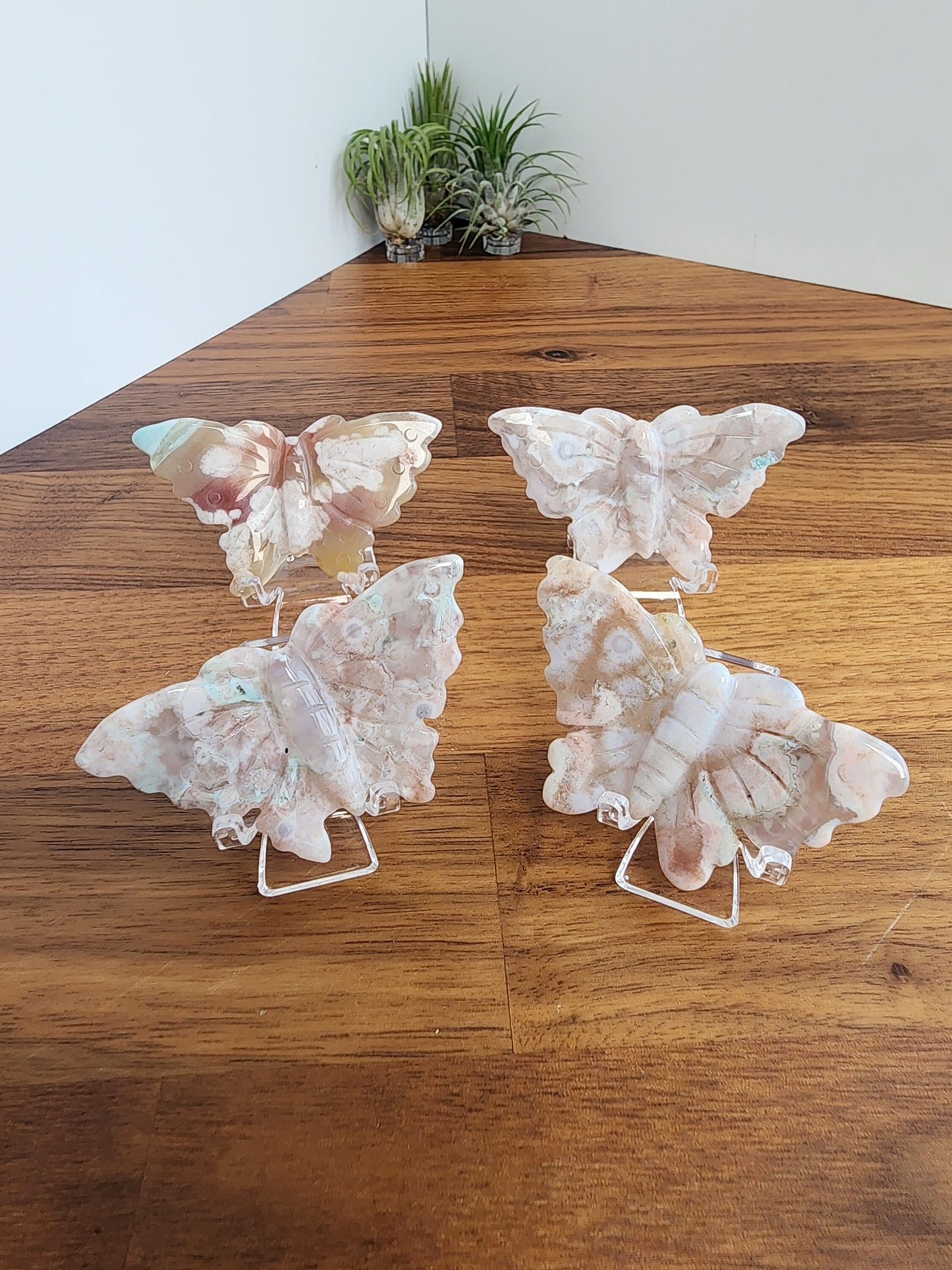 Flower Agate Butterflies | Gorgeous Crystal Butterfly | Pink, Cream, Red & Green hints of Blooms and Agate Banding | Choose Your Crystal!