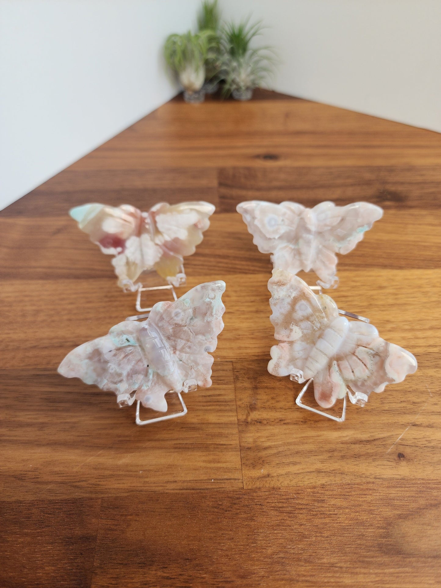 Flower Agate Butterflies | Gorgeous Crystal Butterfly | Pink, Cream, Red & Green hints of Blooms and Agate Banding | Choose Your Crystal!