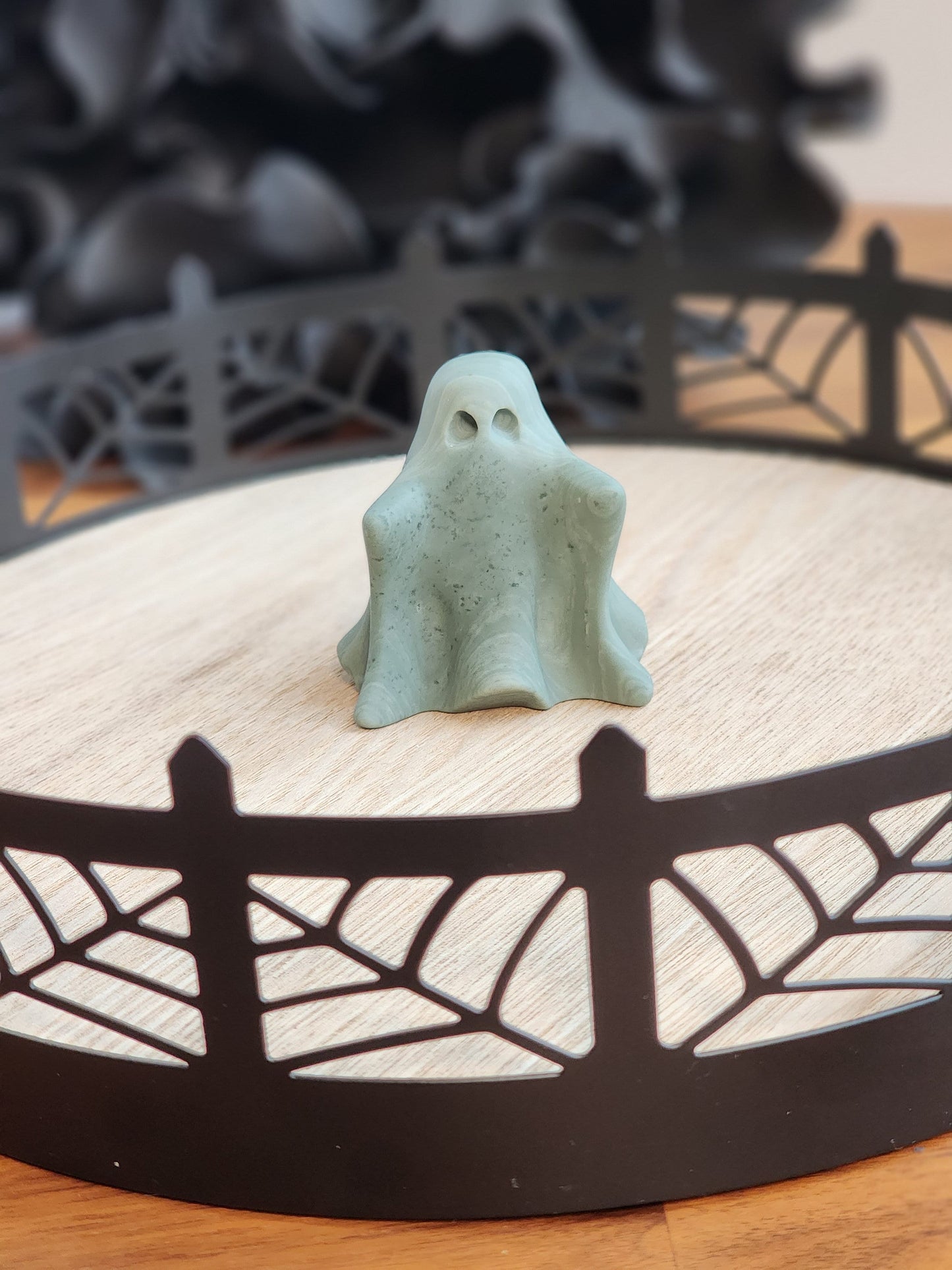 Ghost Crystal | Green Jade | Halloween | Spooky Season Crystals | Cute 3D Carving | Witchy Vibes | Only One Available