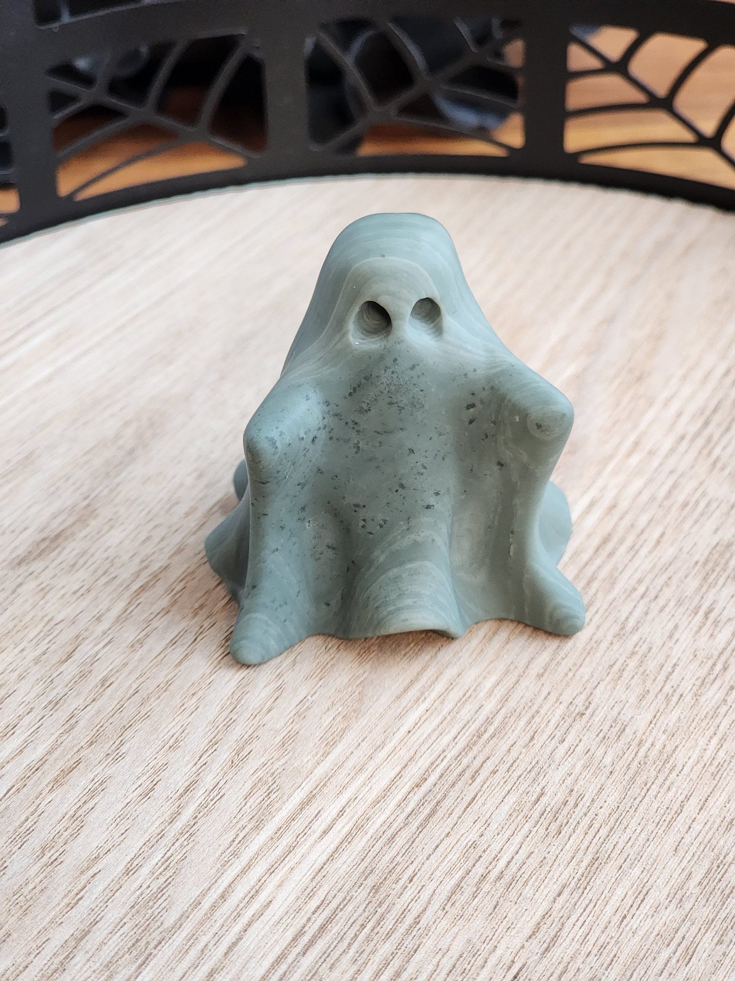 Ghost Crystal | Green Jade | Halloween | Spooky Season Crystals | Cute 3D Carving | Witchy Vibes | Only One Available
