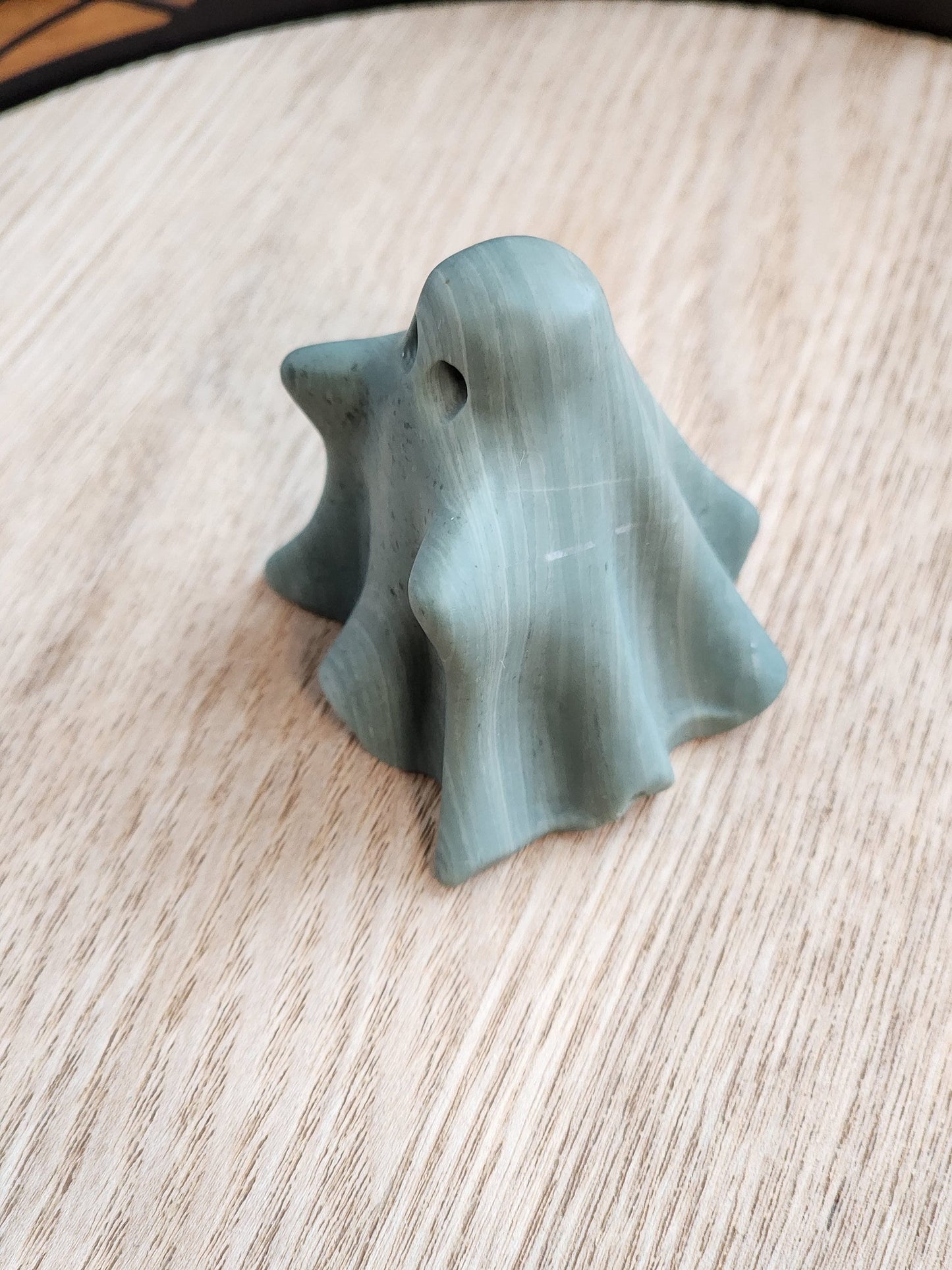 Ghost Crystal | Green Jade | Halloween | Spooky Season Crystals | Cute 3D Carving | Witchy Vibes | Only One Available