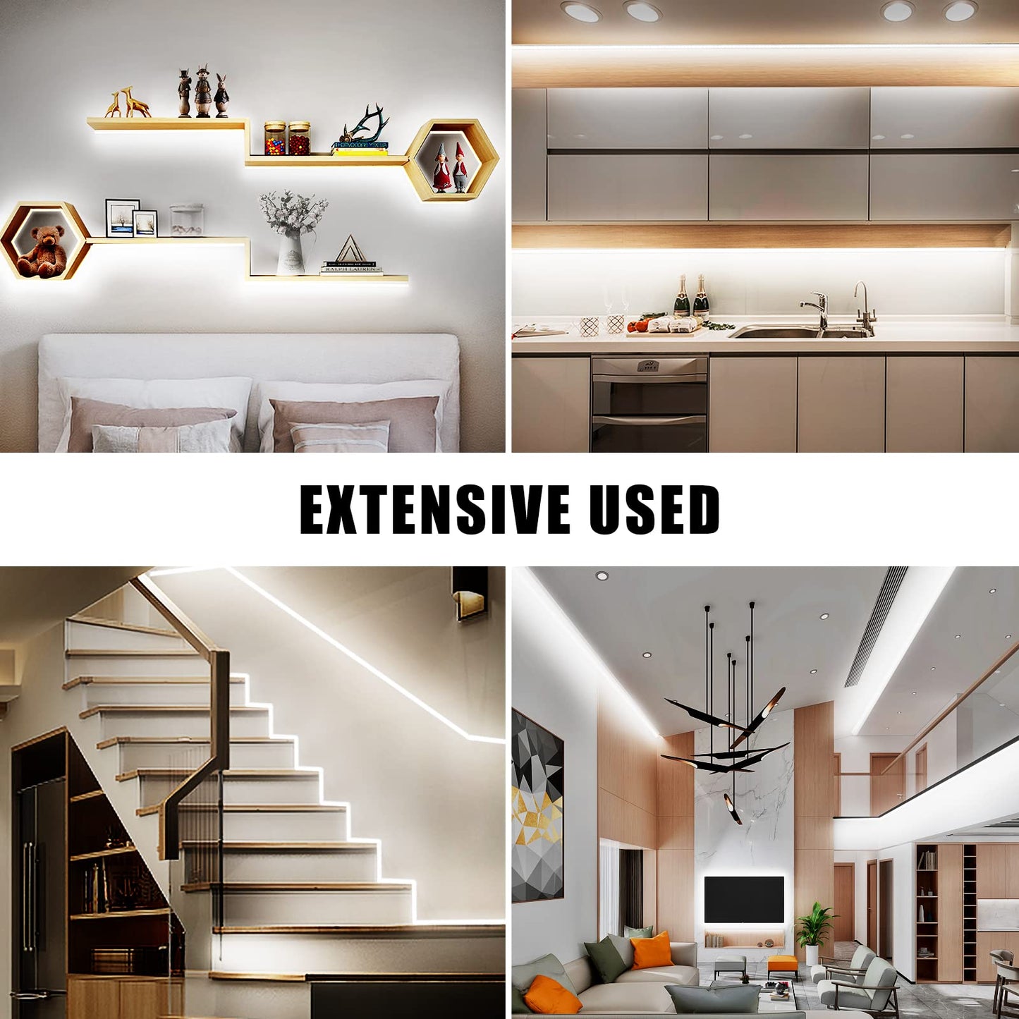 Tatazone White COB Led Strip Lights Max with RF Remote, 16.4ft 4000K CRI93+ Dimmable Ultra Bright Neutral White COB Light Strip, Indoor COB Led Lights for Mirror, Kitchen, Room, Cabinet, Closet