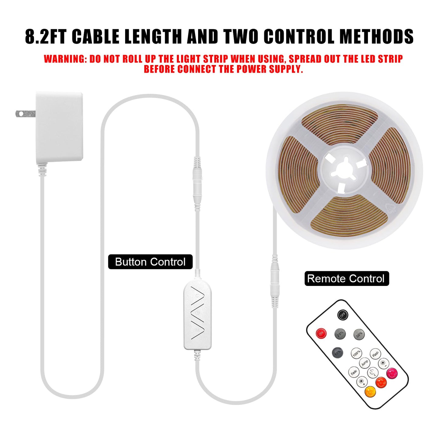 Tatazone White COB Led Strip Lights Max with RF Remote, 16.4ft 4000K CRI93+ Dimmable Ultra Bright Neutral White COB Light Strip, Indoor COB Led Lights for Mirror, Kitchen, Room, Cabinet, Closet