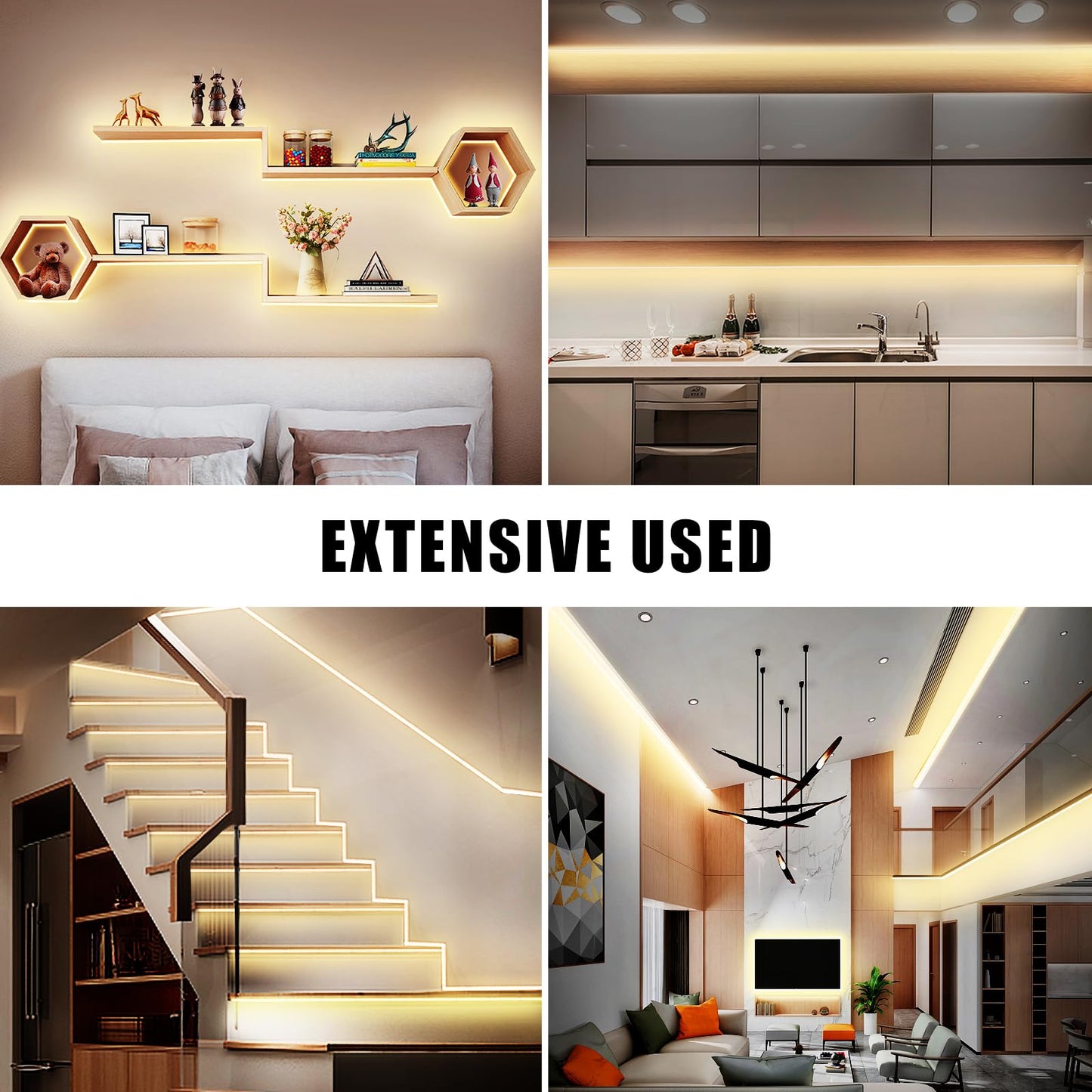 Tatazone White COB Led Strip Lights Max with RF Remote, 16.4ft 4000K CRI93+ Dimmable Ultra Bright Neutral White COB Light Strip, Indoor COB Led Lights for Mirror, Kitchen, Room, Cabinet, Closet