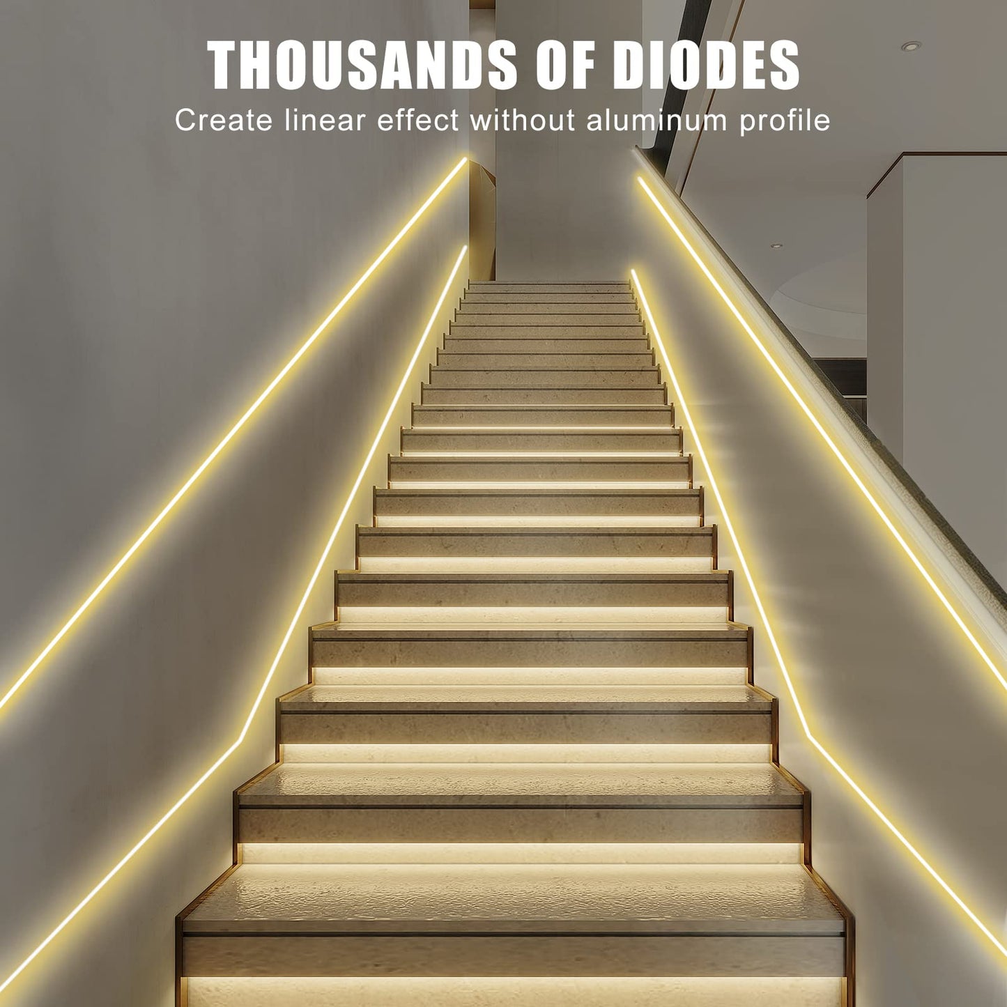 Tatazone White COB Led Strip Lights Max with RF Remote, 16.4ft 4000K CRI93+ Dimmable Ultra Bright Neutral White COB Light Strip, Indoor COB Led Lights for Mirror, Kitchen, Room, Cabinet, Closet
