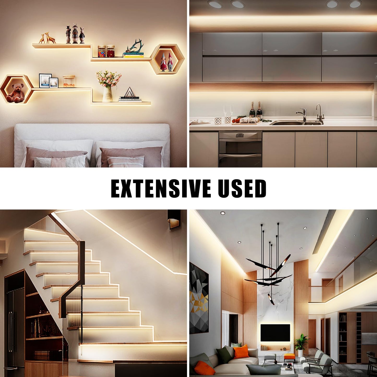 Tatazone White COB Led Strip Lights Max with RF Remote, 16.4ft 4000K CRI93+ Dimmable Ultra Bright Neutral White COB Light Strip, Indoor COB Led Lights for Mirror, Kitchen, Room, Cabinet, Closet