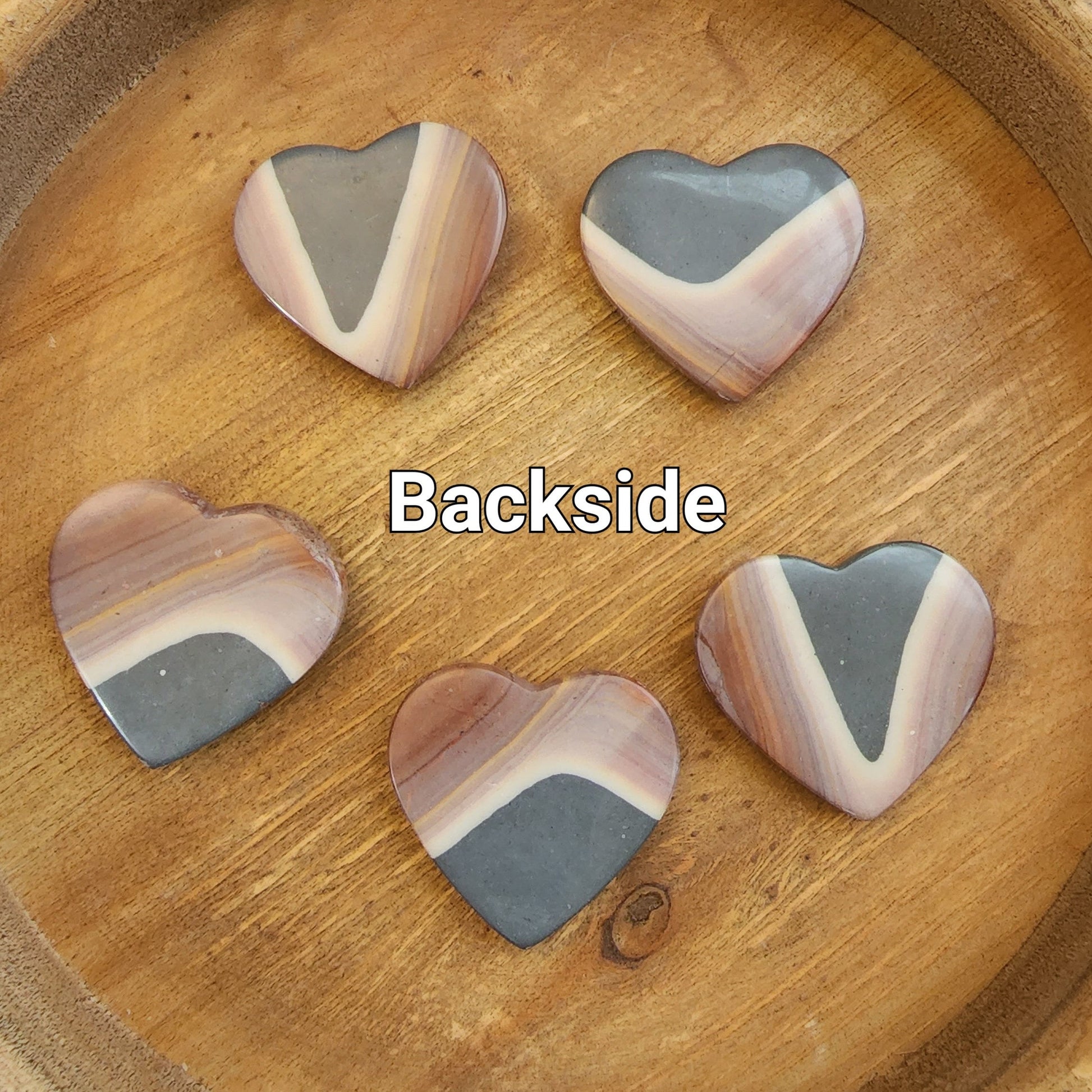 Polychrome Jasper Hearts. Gorgeous blue, yellow, pink, maeve, and purple banding. Beautiful Patterns. Choose Your Own Crystal!