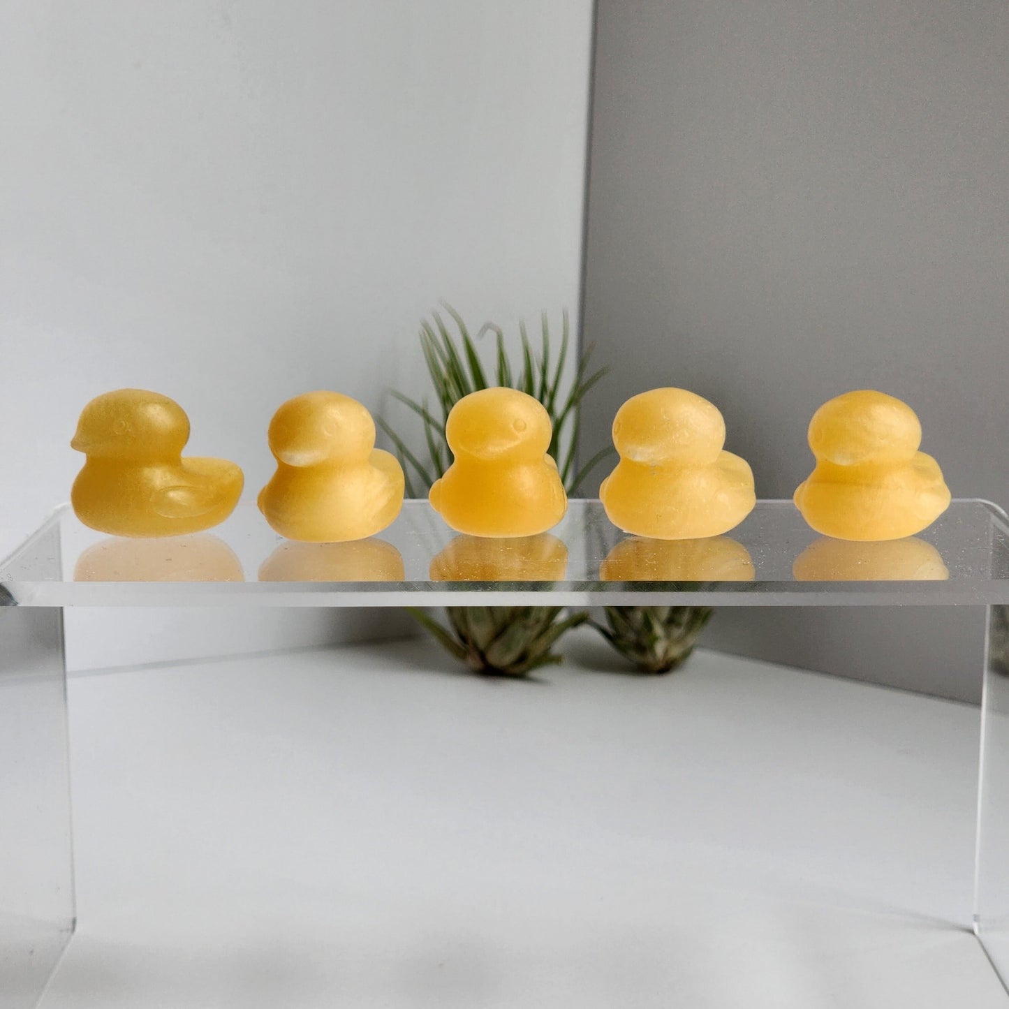 Yellow Mini Ducky Carving | Orange Calcite Duckling | Hand-Carved Natural Crystal Duck | Spring, Easter, Baby Showers or Decor!