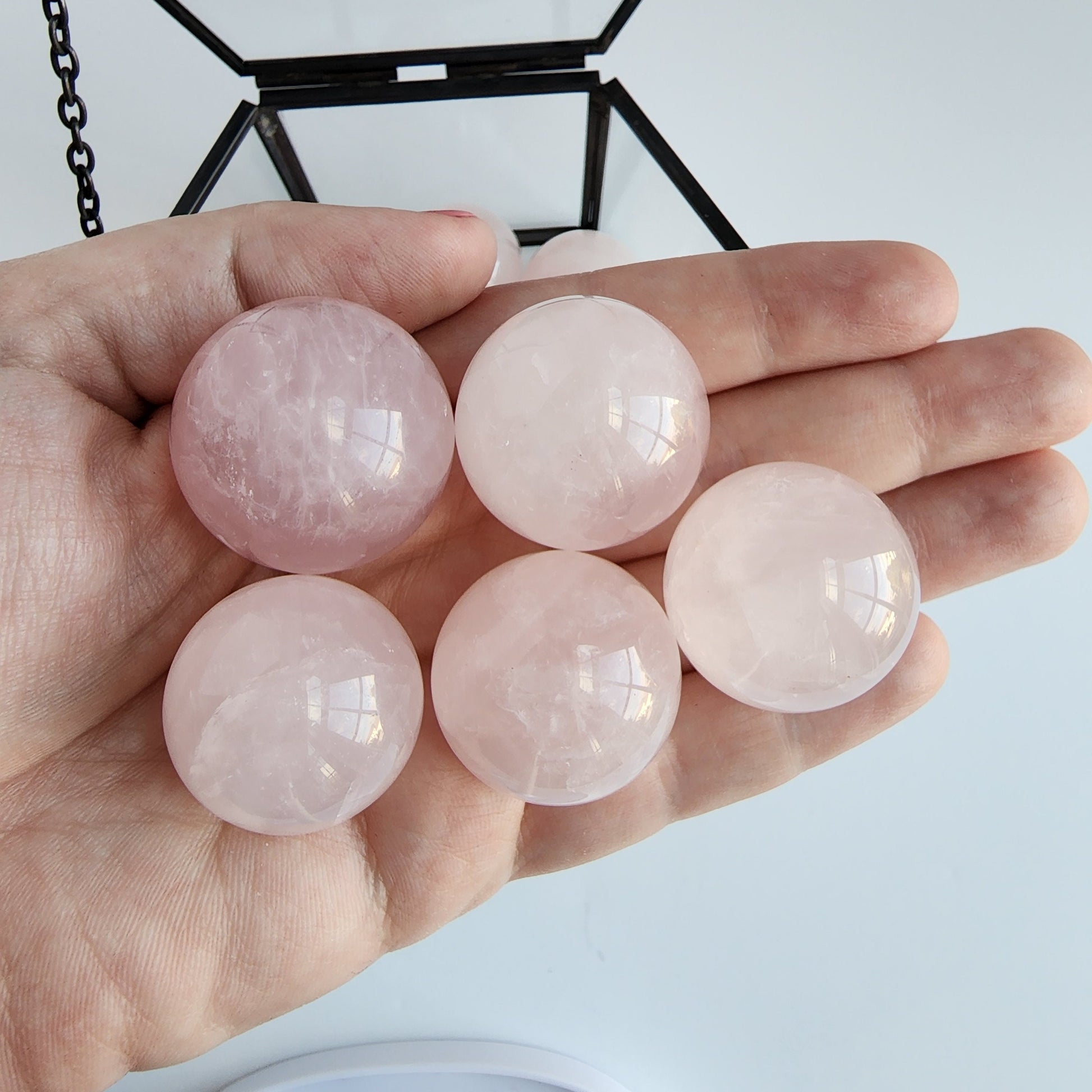 Rose Quartz Spheres, Some with Rainbow! Small size. Intuitively chosen just for you!