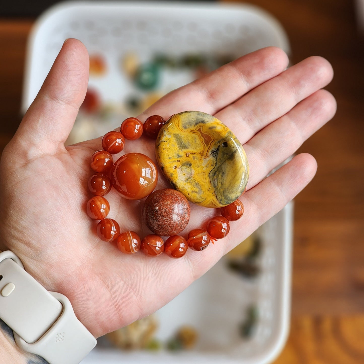 Autumn Harvest Crystal Confetti Mix! Bracelets, worry stones, acorns, hand carved leaves, leaf charms, beads, and large tumbles!