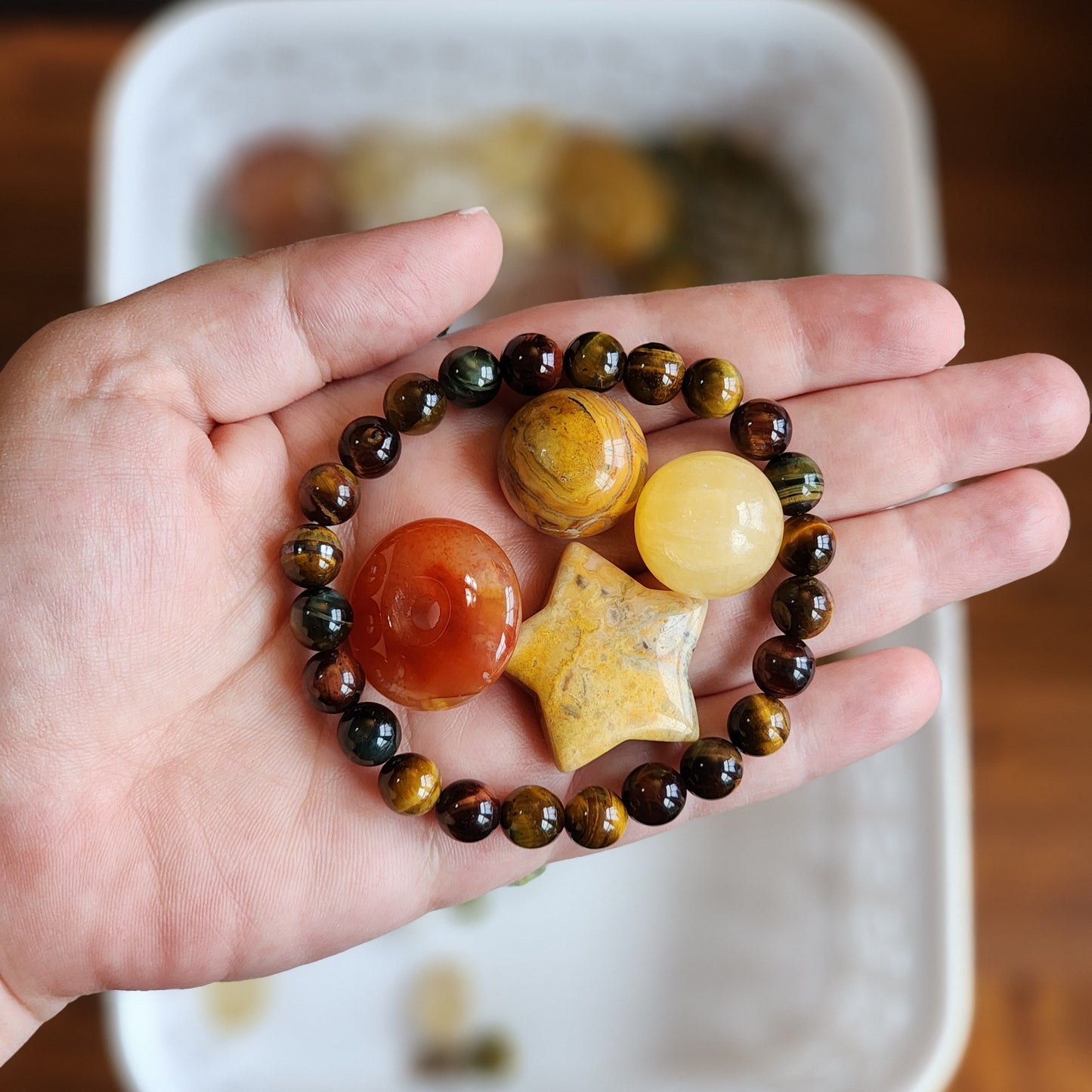 Autumn Harvest Crystal Confetti Mix! Bracelets, worry stones, acorns, hand carved leaves, leaf charms, beads, and large tumbles!