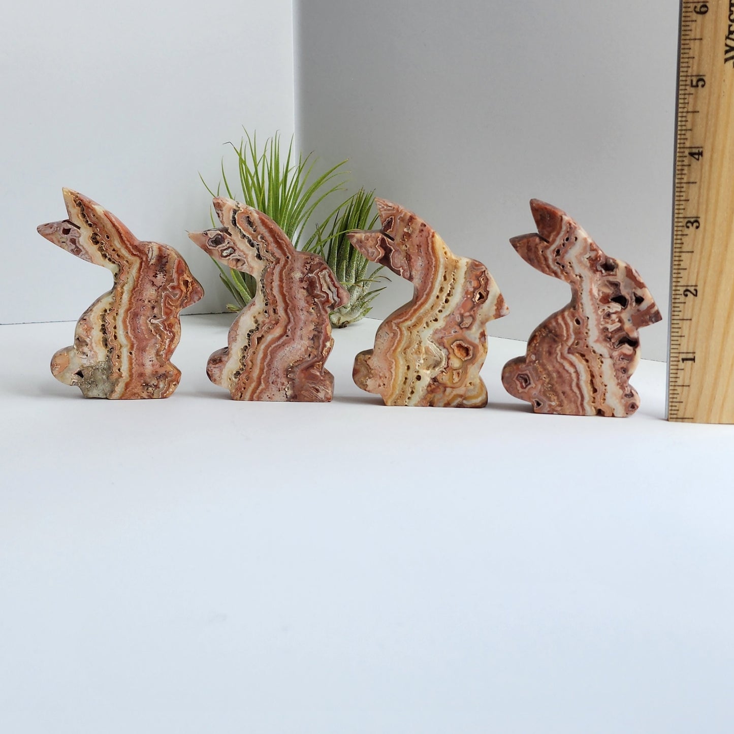 Crazy Lace Agate Bunny | Large Carving | Choose Your Own Crystal | Nursery, Spring, Easter Decor | Beautifully banded crystal that can stand