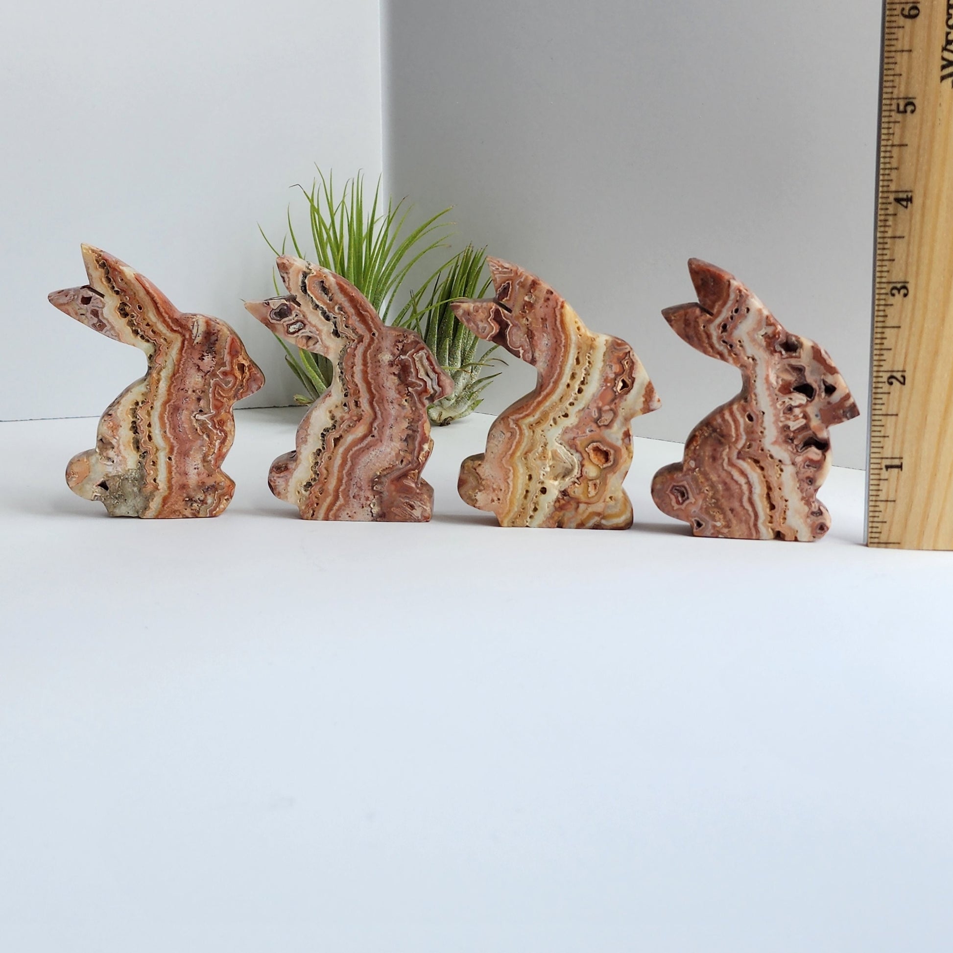 Crazy Lace Agate Bunny | Large Carving | Choose Your Own Crystal | Nursery, Spring, Easter Decor | Beautifully banded crystal that can stand