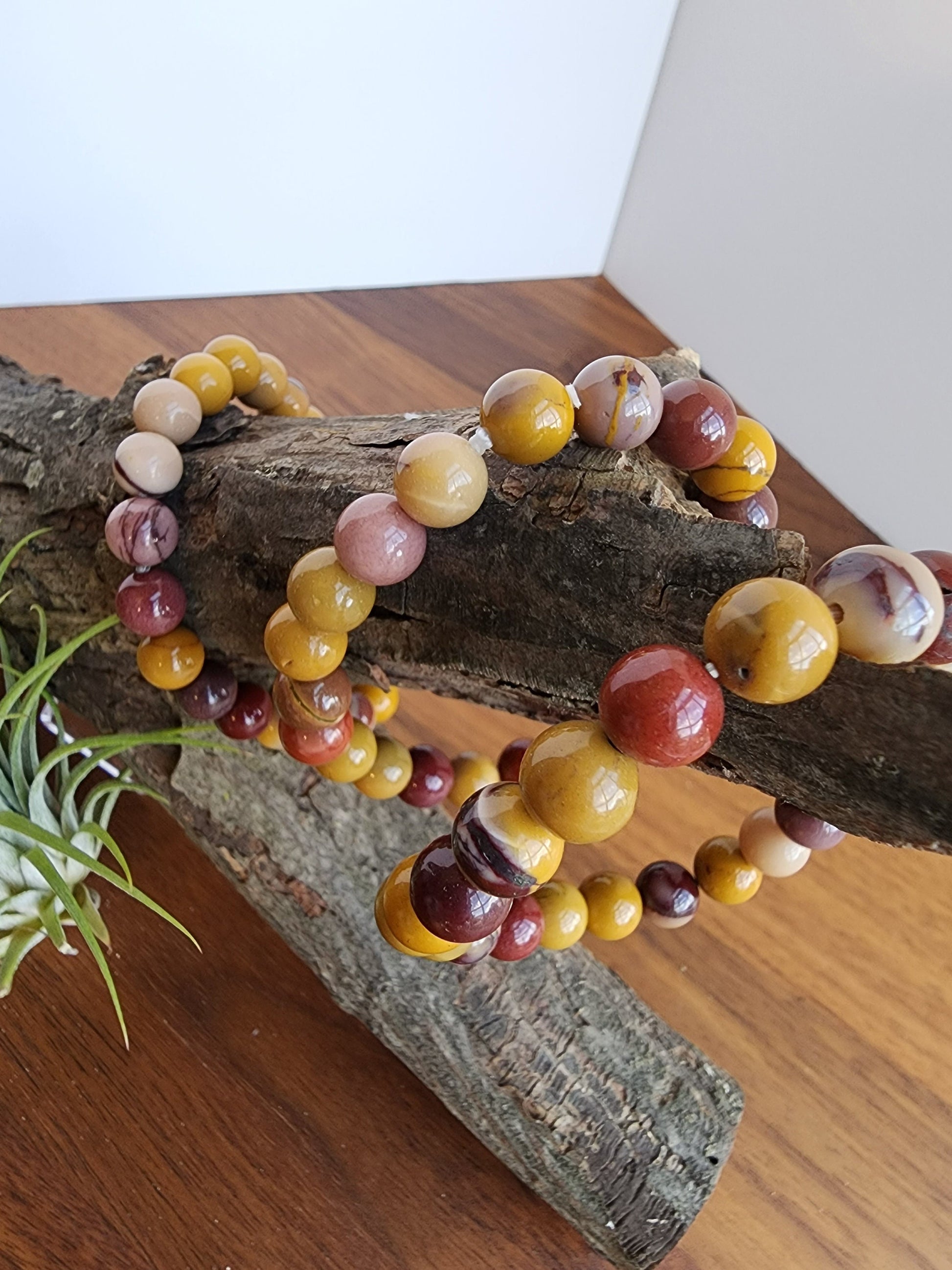 Mookite Bracelet | 8MM Crystal Beads in Autumn Yellow, Spring Purple, Summer Pink and Holiday Red | Perfect Gift for all Seasons!
