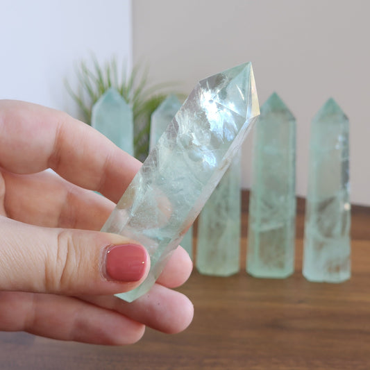 Green Fluorite Points | Green Crystal Towers | Some with Rainbow! | Intuitively Chosen