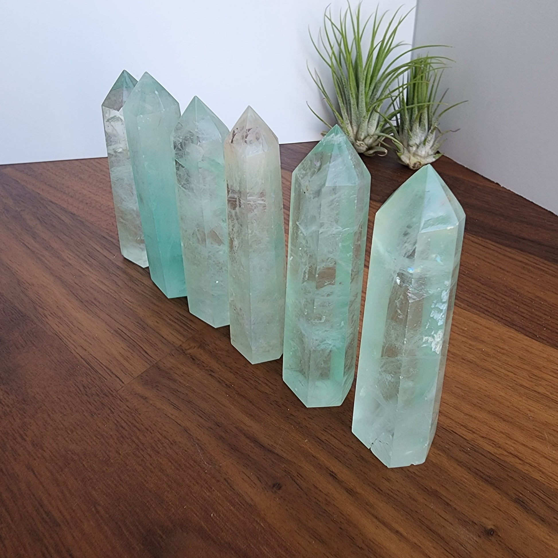 Green Fluorite Points | Green Crystal Towers | Some with Rainbow! | Intuitively Chosen