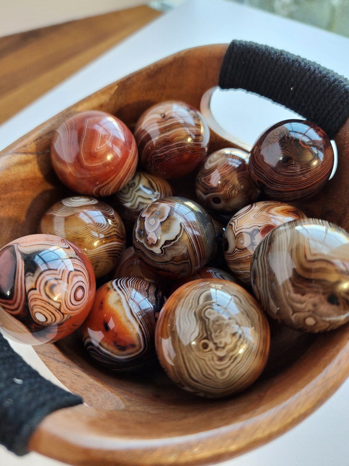 New Stock! Sardonyx Spheres | Medium | NATURAL Red, Black, Tan | Swirled Sardonyx | Carnelian, Red Agate | Inutitively Chosen