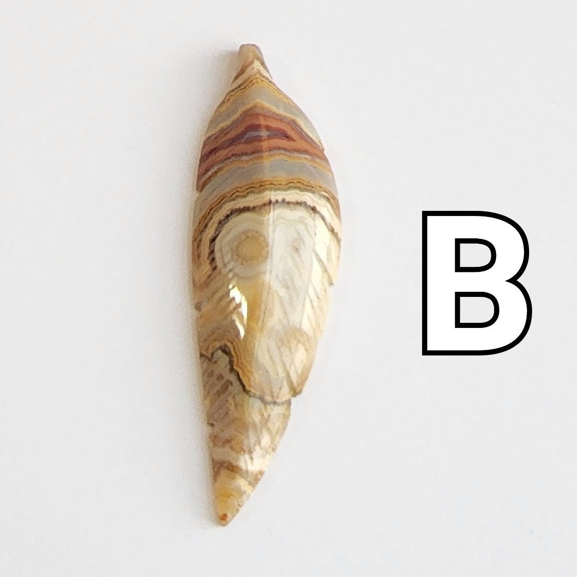 Crazy Lace Agate Feather Carving: Banded Crystal Stone