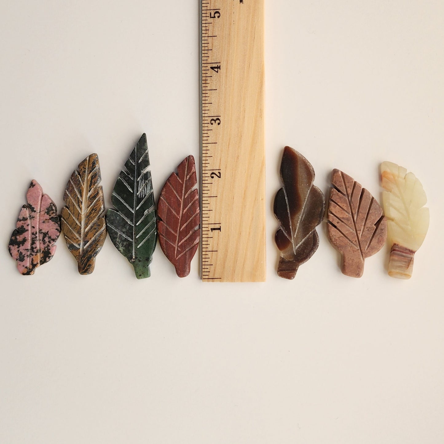 Hand Carved Leaf Mystery Pick! One crystal autumn leaf chosen intuitively just for you! Hand Carved Decor for Fall | Variety or Stones