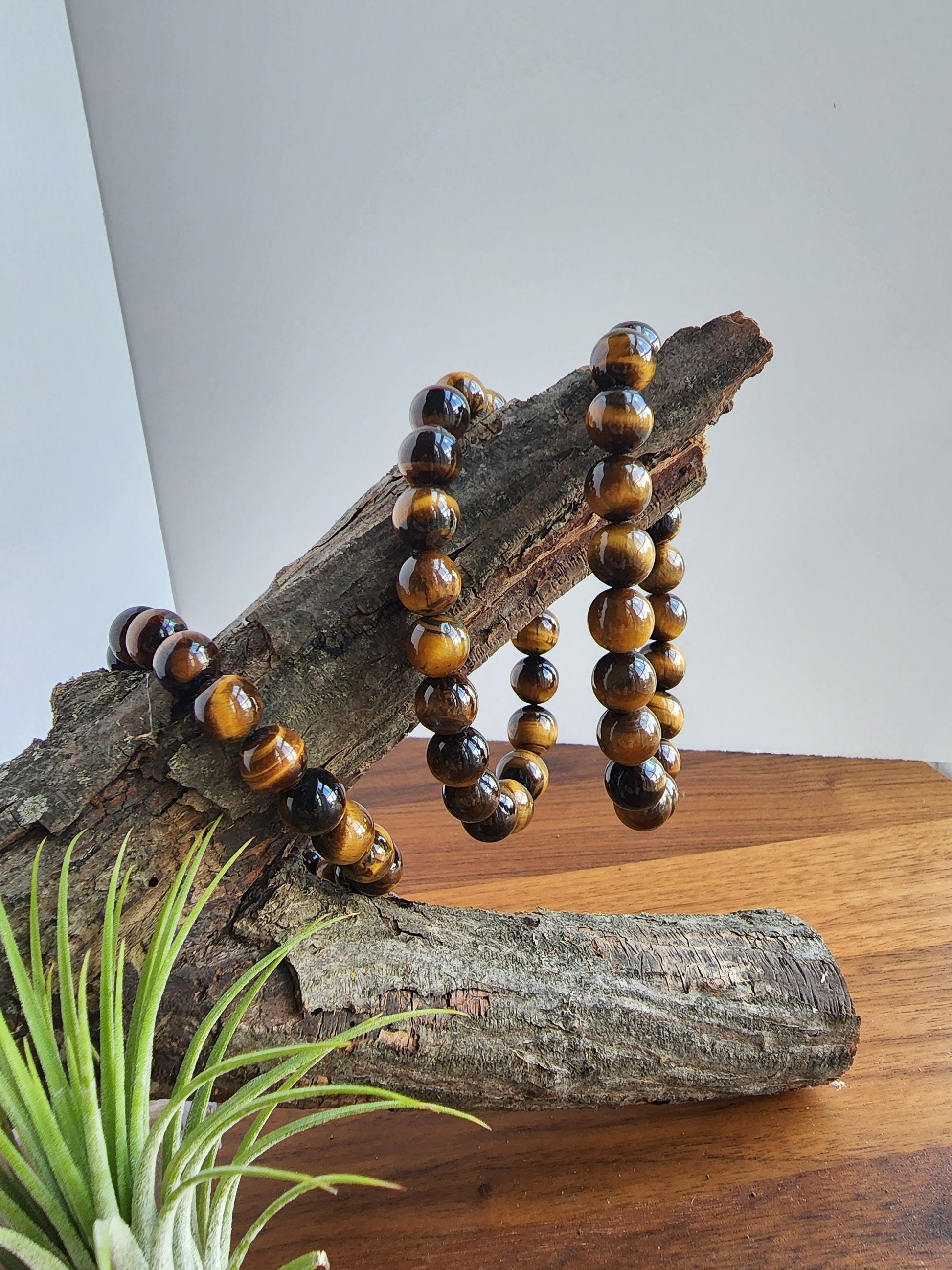 Tiger's Eye Bracelet | Yellow Tiger Eye | Stretchy with 10MM Natural Crystal Beads | Intuitively Chosen