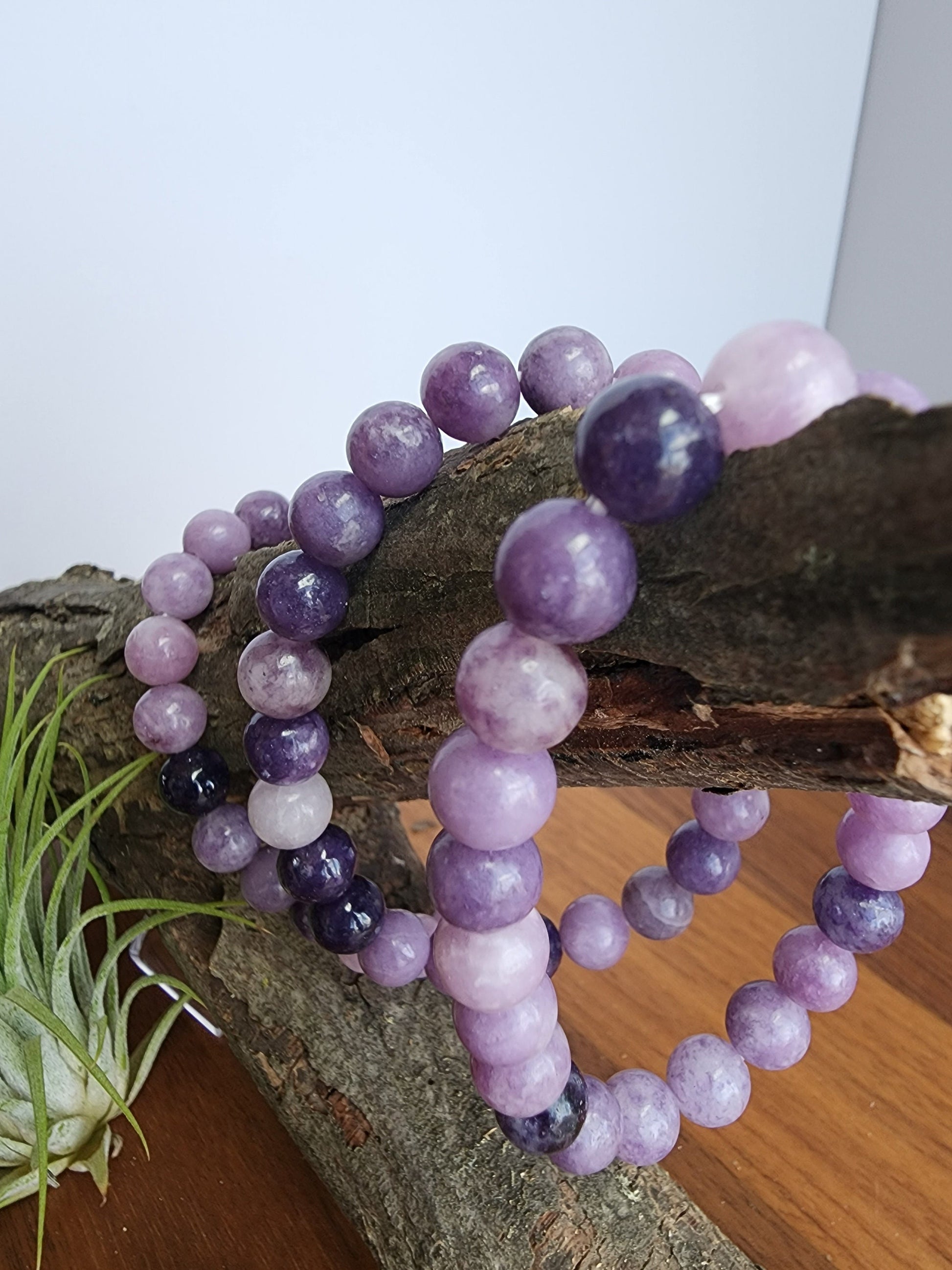 Lepidolite Bracelet | 8MM Purple Mica Beads | Best Seller in Crystal Jewelry | Very Demure, Very Mindful Accesories for the Office or Dates