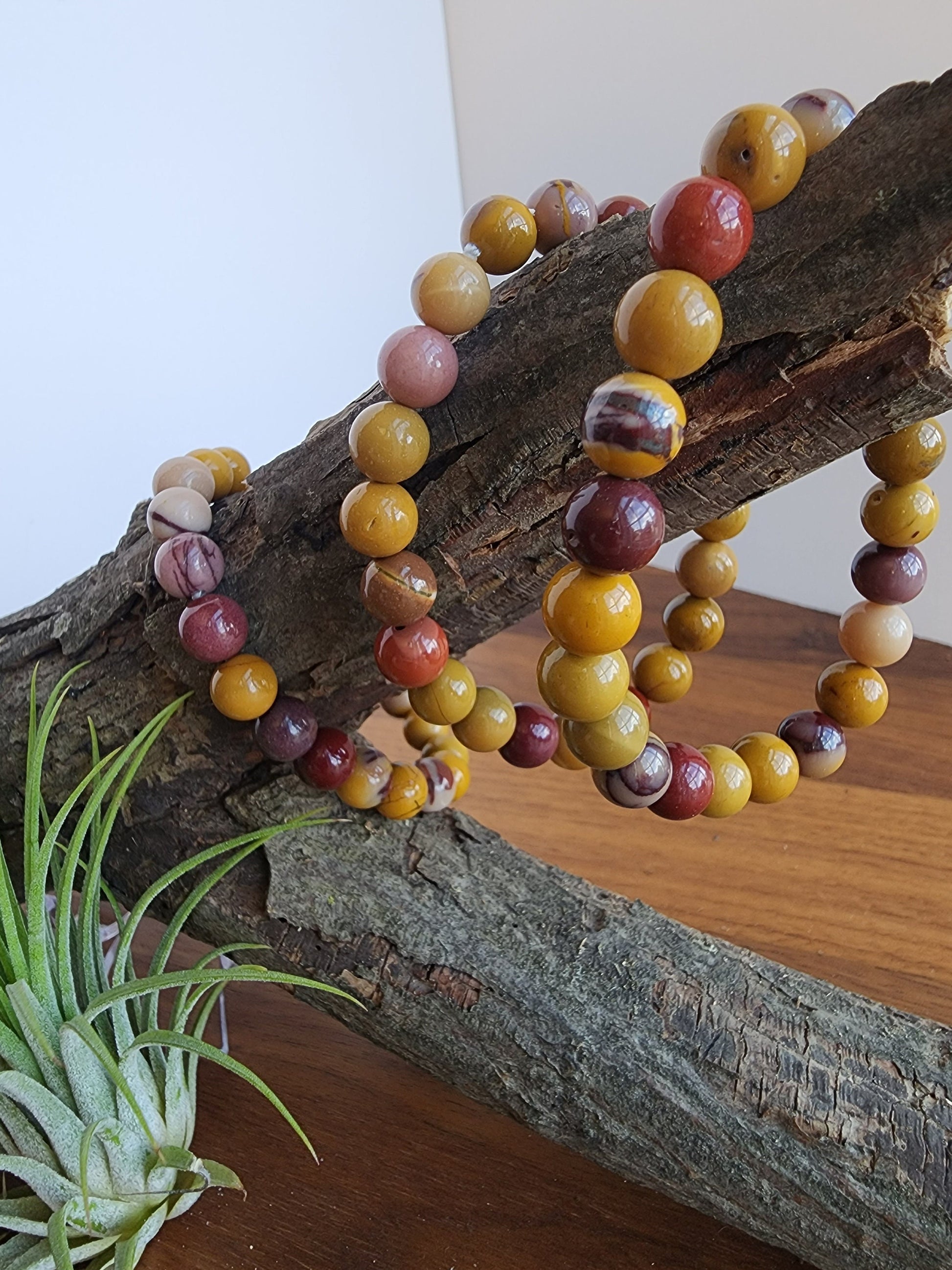 Mookite Bracelet | 8MM Crystal Beads in Autumn Yellow, Spring Purple, Summer Pink and Holiday Red | Perfect Gift for all Seasons!