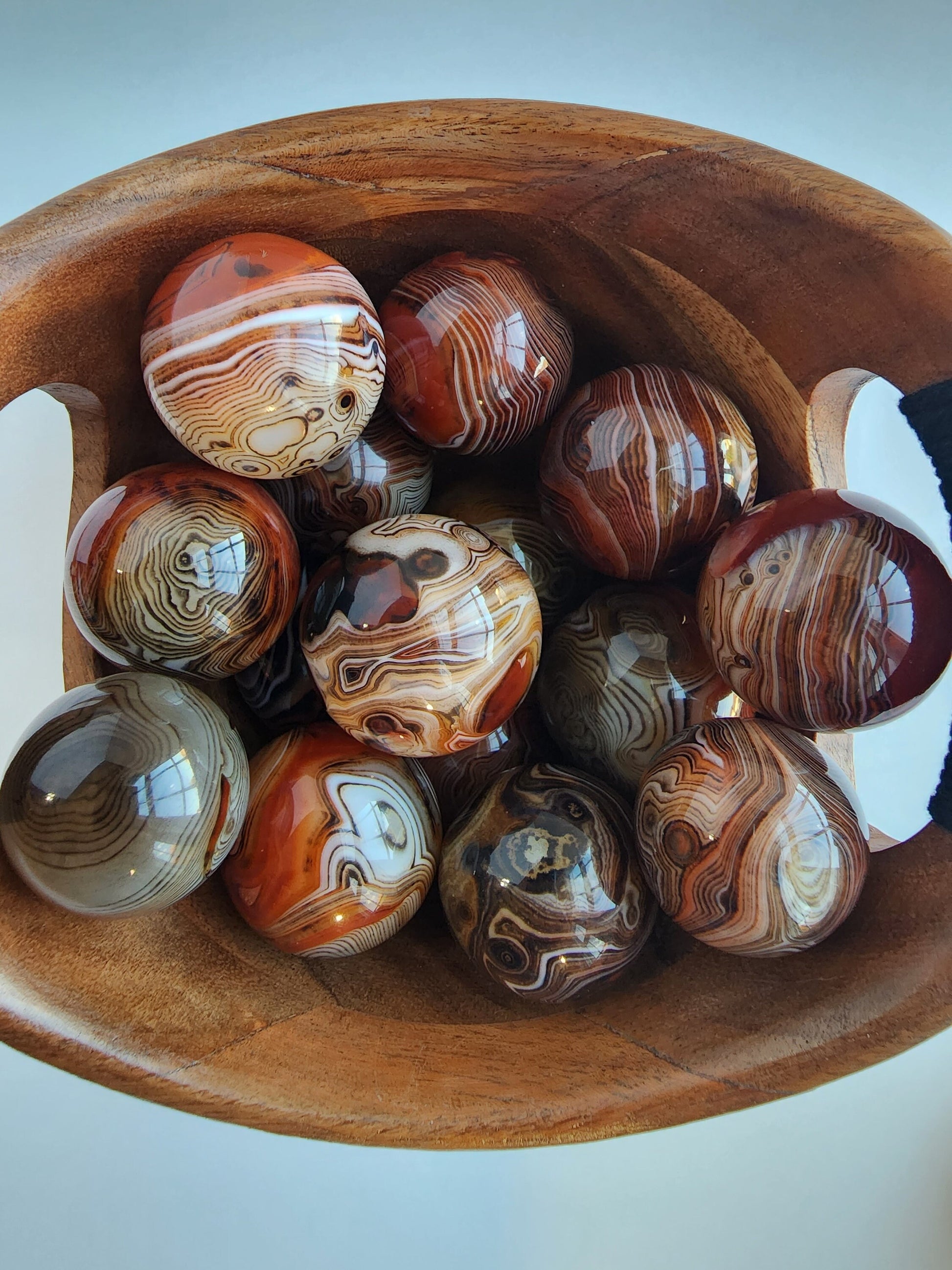 New Stock! Sardonyx Spheres | Medium | NATURAL Red, Black, Tan | Swirled Sardonyx | Carnelian, Red Agate | Inutitively Chosen