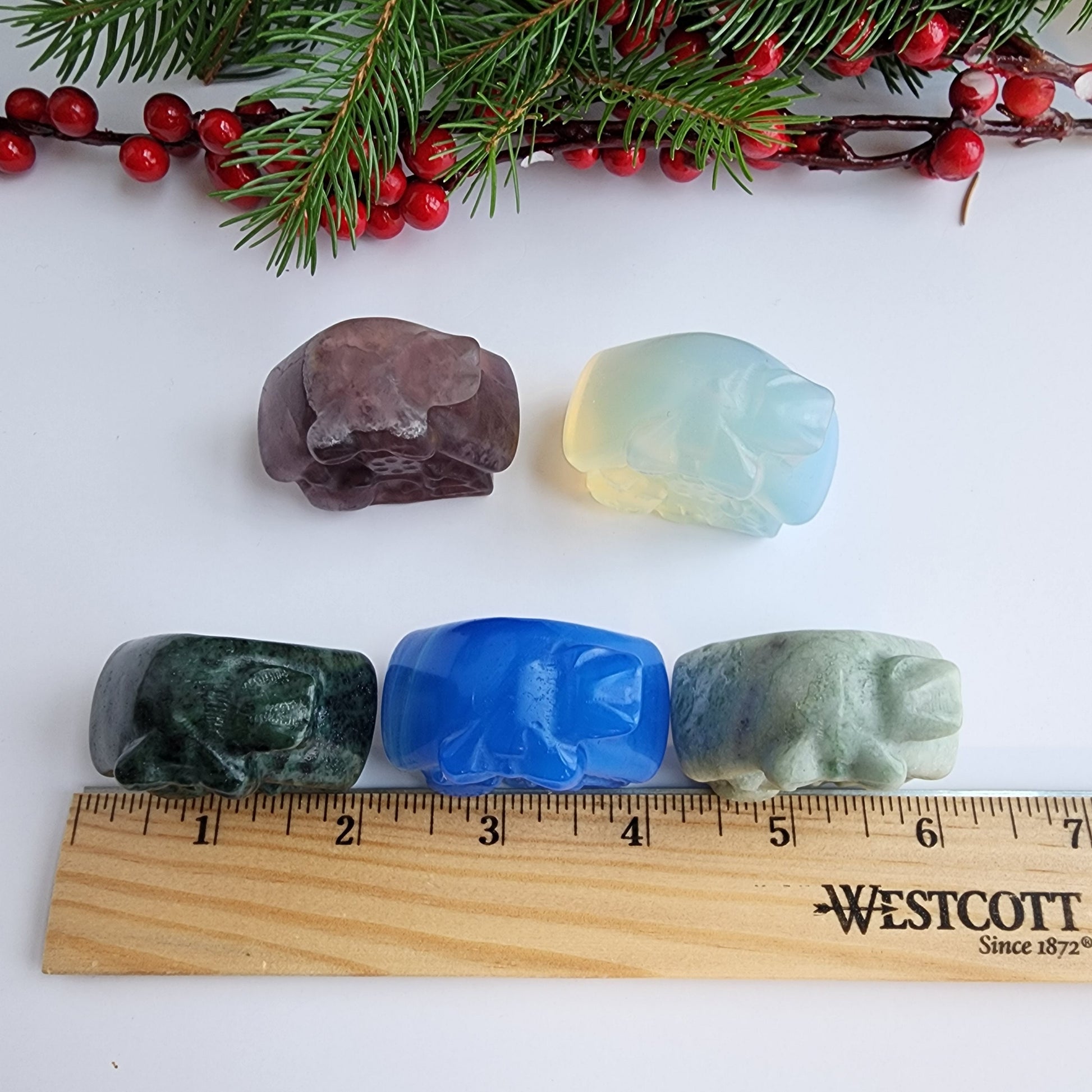 Crystal Gingerbread House | Christmas House | Green Jade, Blue Opalite, Purple Fluorite, Labradorite, Rose Quartz | Intuitively Chosen