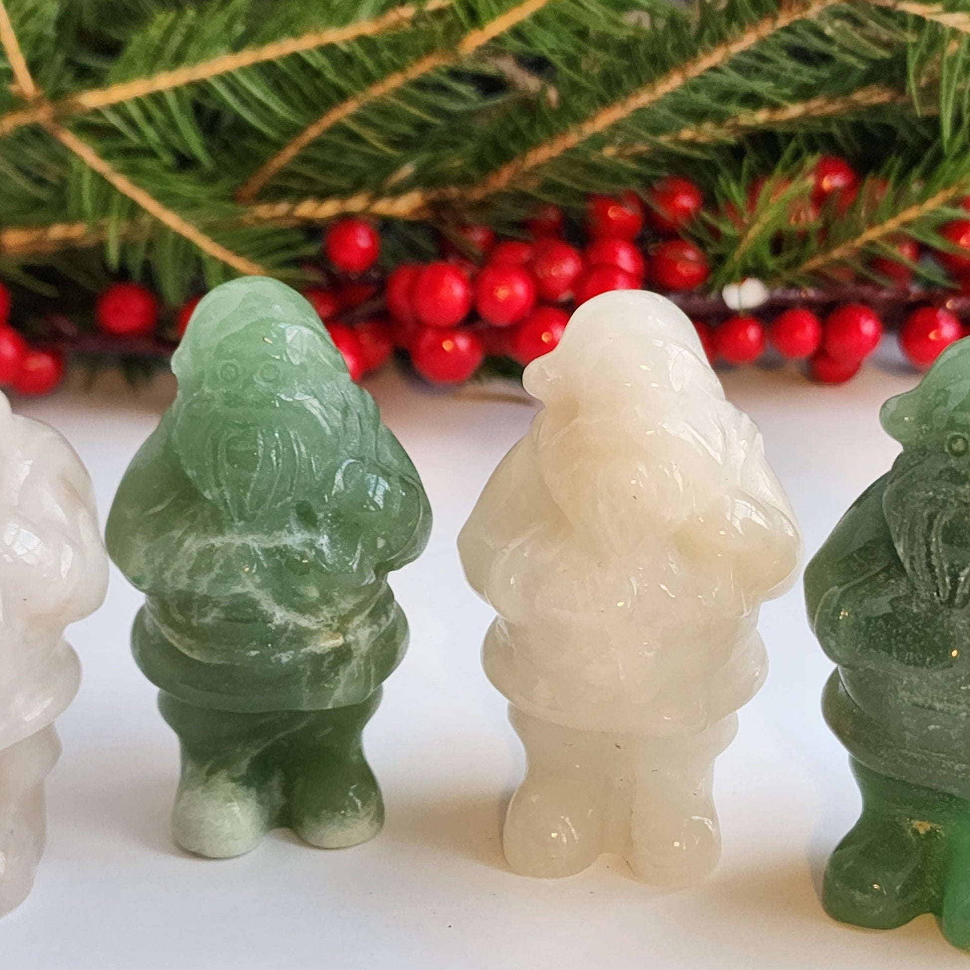 Green Aventurine Santa Claus | Christmas Crystals | Holiday Crystal | Old Saint Nick Carving | Clause Statue | Intuitively Chosen