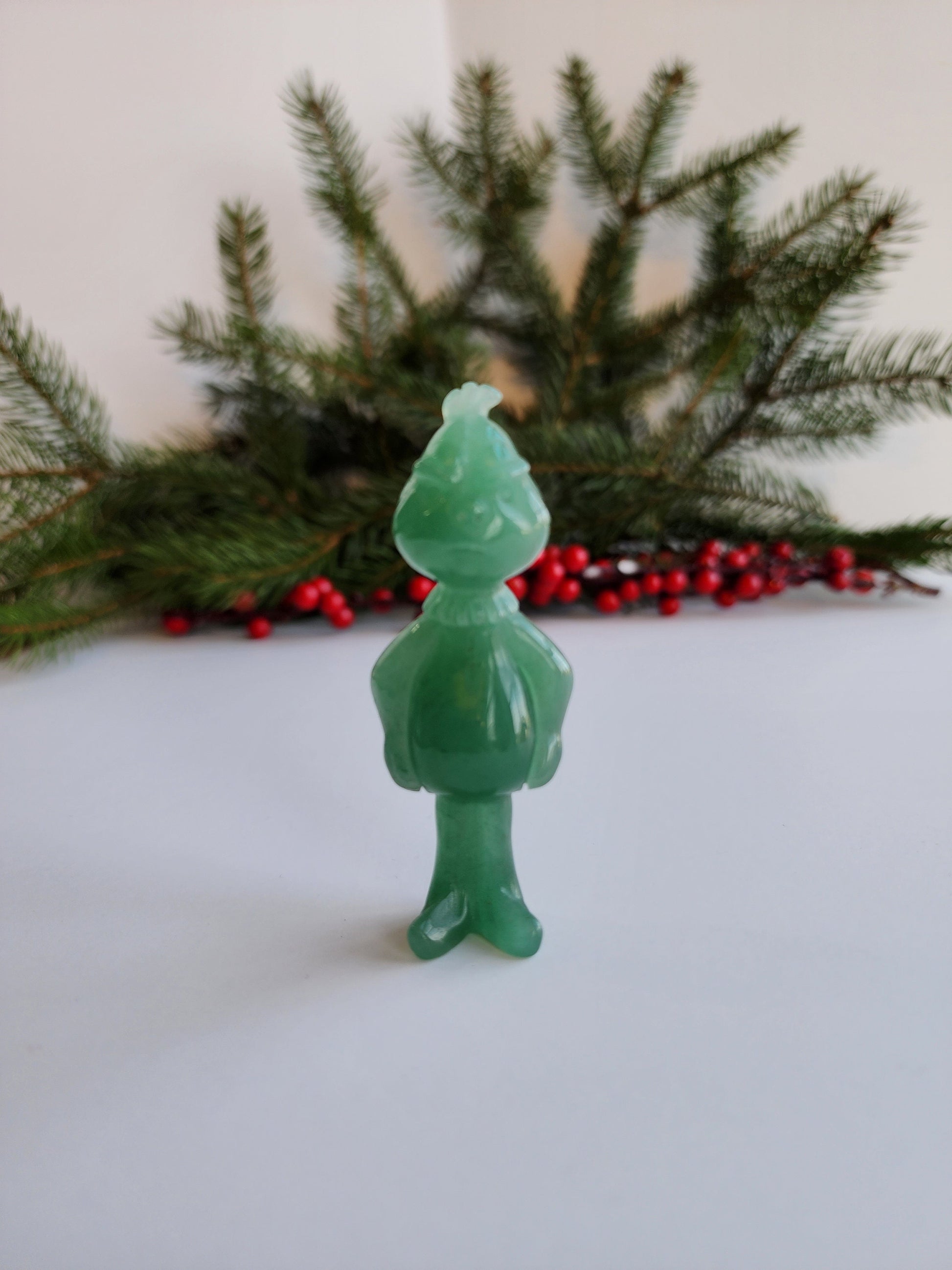 Mean One Crystal Carving | Green Aventurine Holiday Crystal | Christmas TV Character | Christmas Movie Classics | Intuitive Choice