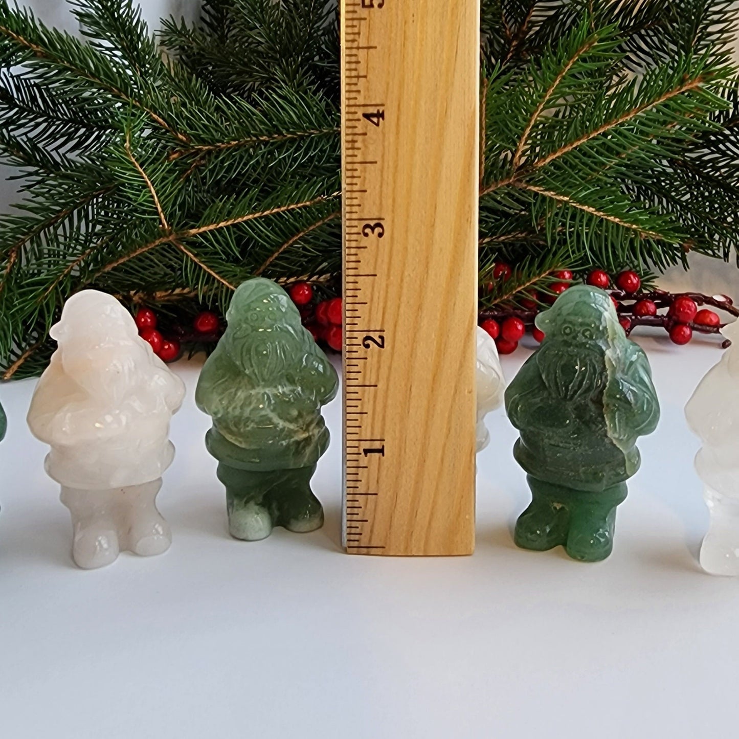 Green Aventurine Santa Claus | Christmas Crystals | Holiday Crystal | Old Saint Nick Carving | Clause Statue | Intuitively Chosen