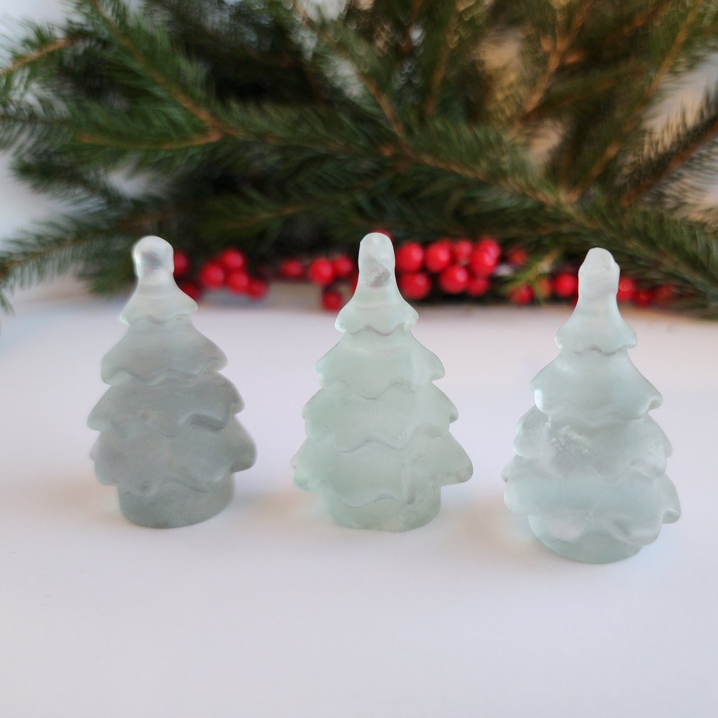 Fluorite Crystal Tree | Small | Christmas Crystals | Yule Trees | Purple Holiday Decor | Green Winter Solstice Carving | Intuitively Chosen