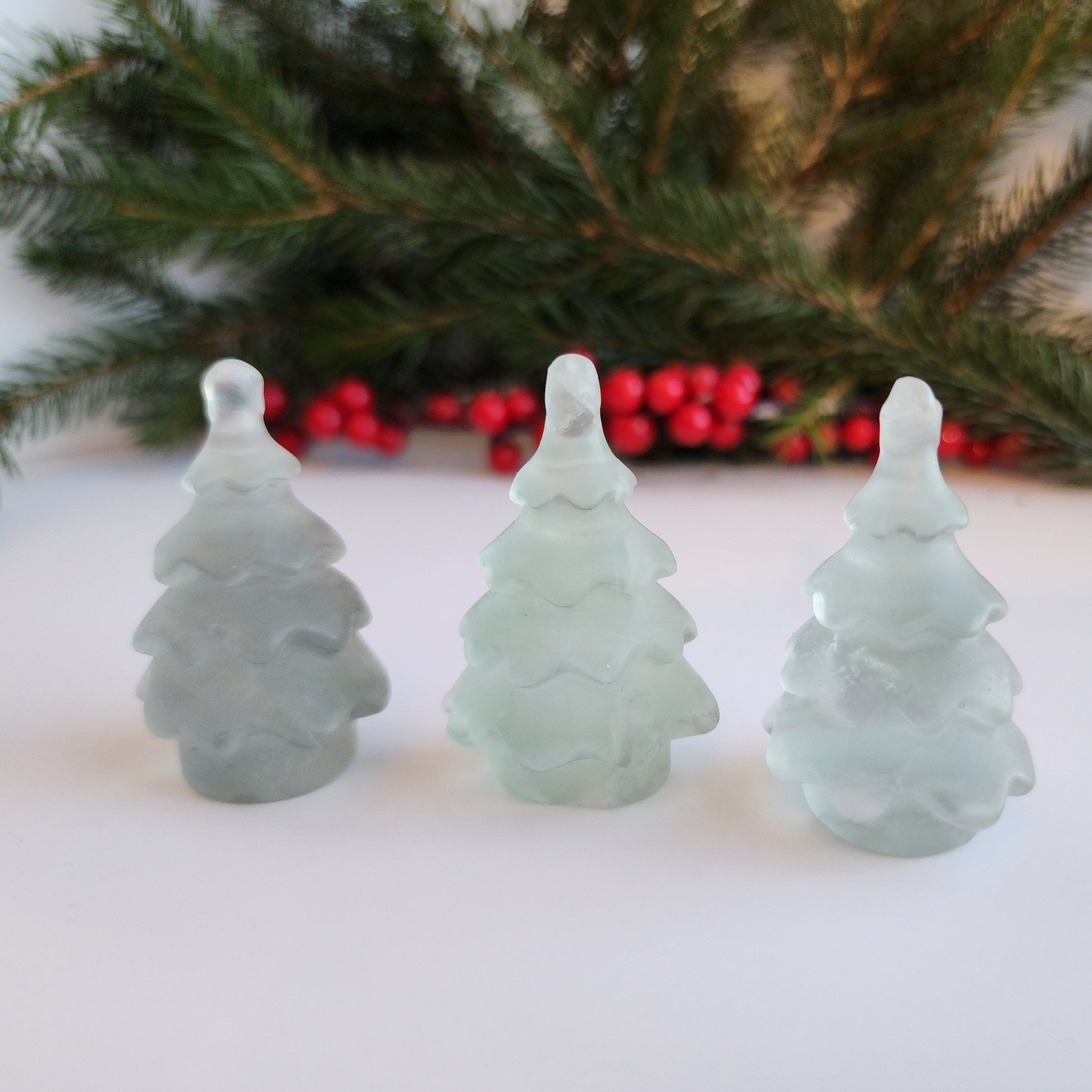 Fluorite Crystal Tree | Small | Christmas Crystals | Yule Trees | Purple Holiday Decor | Green Winter Solstice Carving | Intuitively Chosen