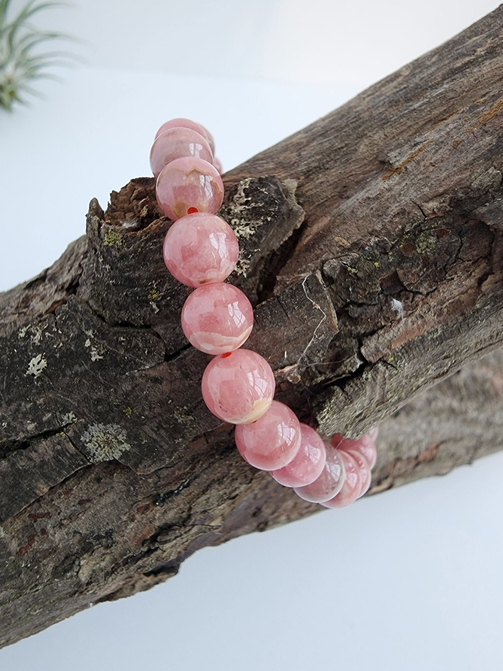 Rhodochrosite Bracelet | 6MM | High Quality Crystal Jewelry | Shades of Pink | Gifts | Valentine or Couples | Crystals for Self Love & Hope