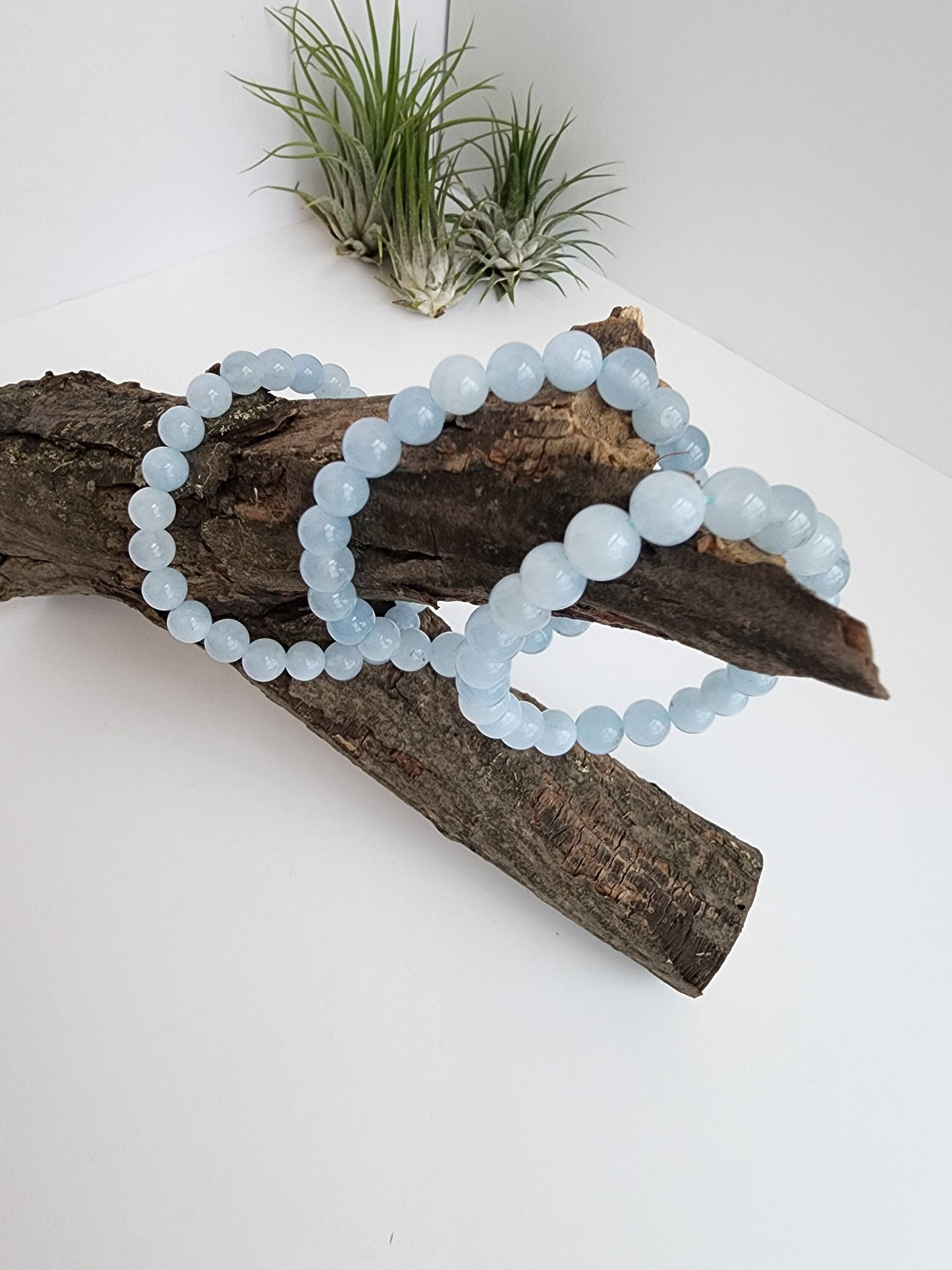 Aquamarine Bracelet | 8MM Crystal Beads | Baby Blue, Light colored High Quality Jewelry | Best Seller in High Quality Unique Crystal Wear