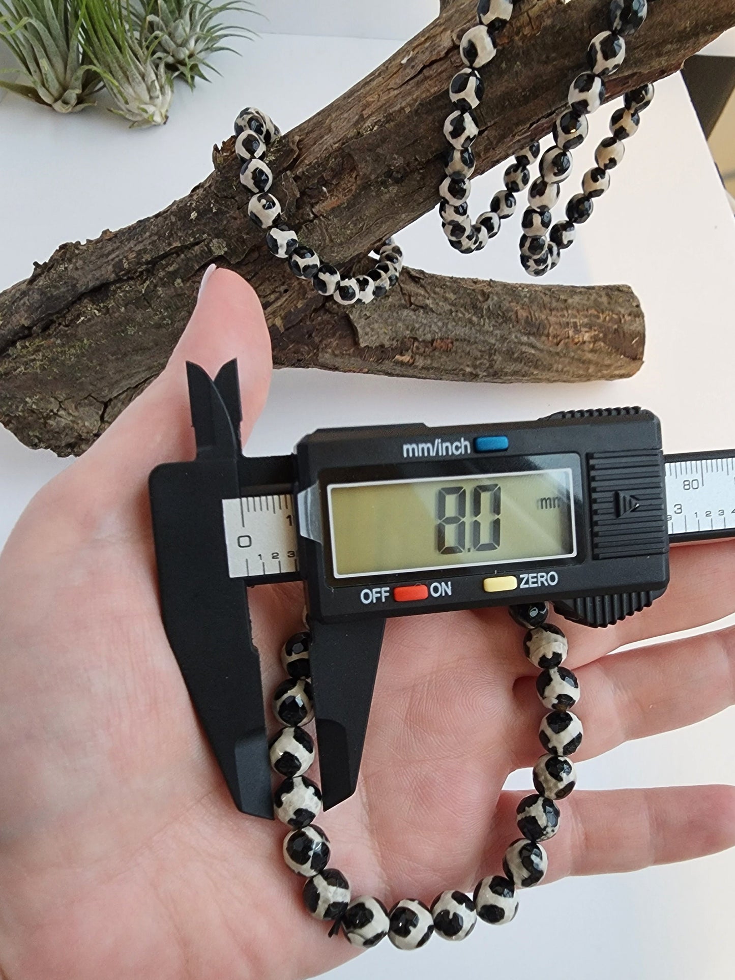 Faceted Tibetan Agate Bracelet | Black & White Spotted Crystal | Heaven's Pearl | Dzi Agate | Evil Eye | Intuitively Chosen