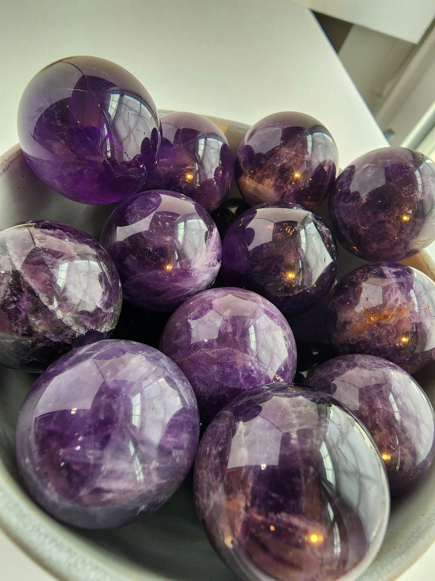 Deep Purple Amethyst Sphere | Dark Ame Crystal Ball | Medium Size | Halloween Decor | Teen Gift |Intuitively Chosen