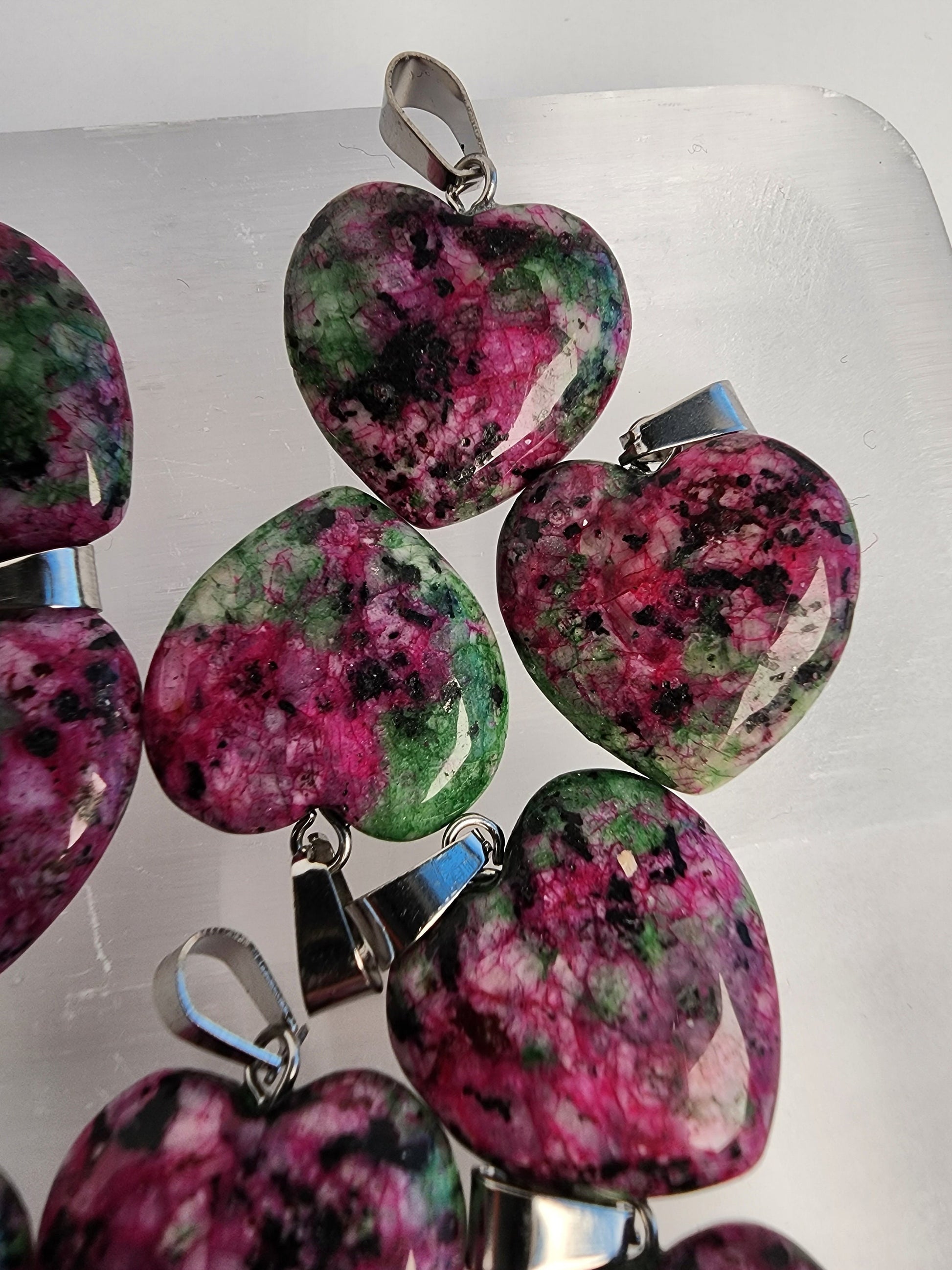 Ruby in Zoisite Heart Pendant