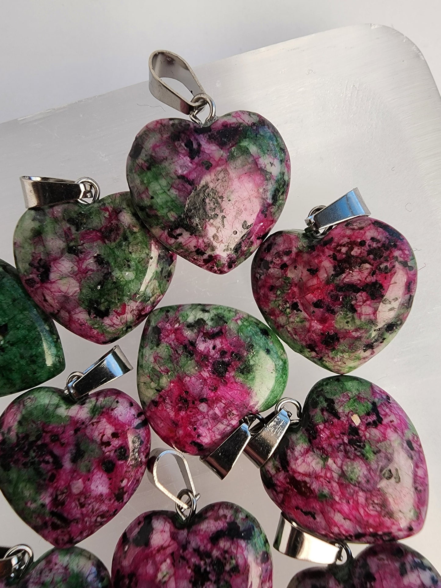 Ruby in Zoisite Heart Pendant