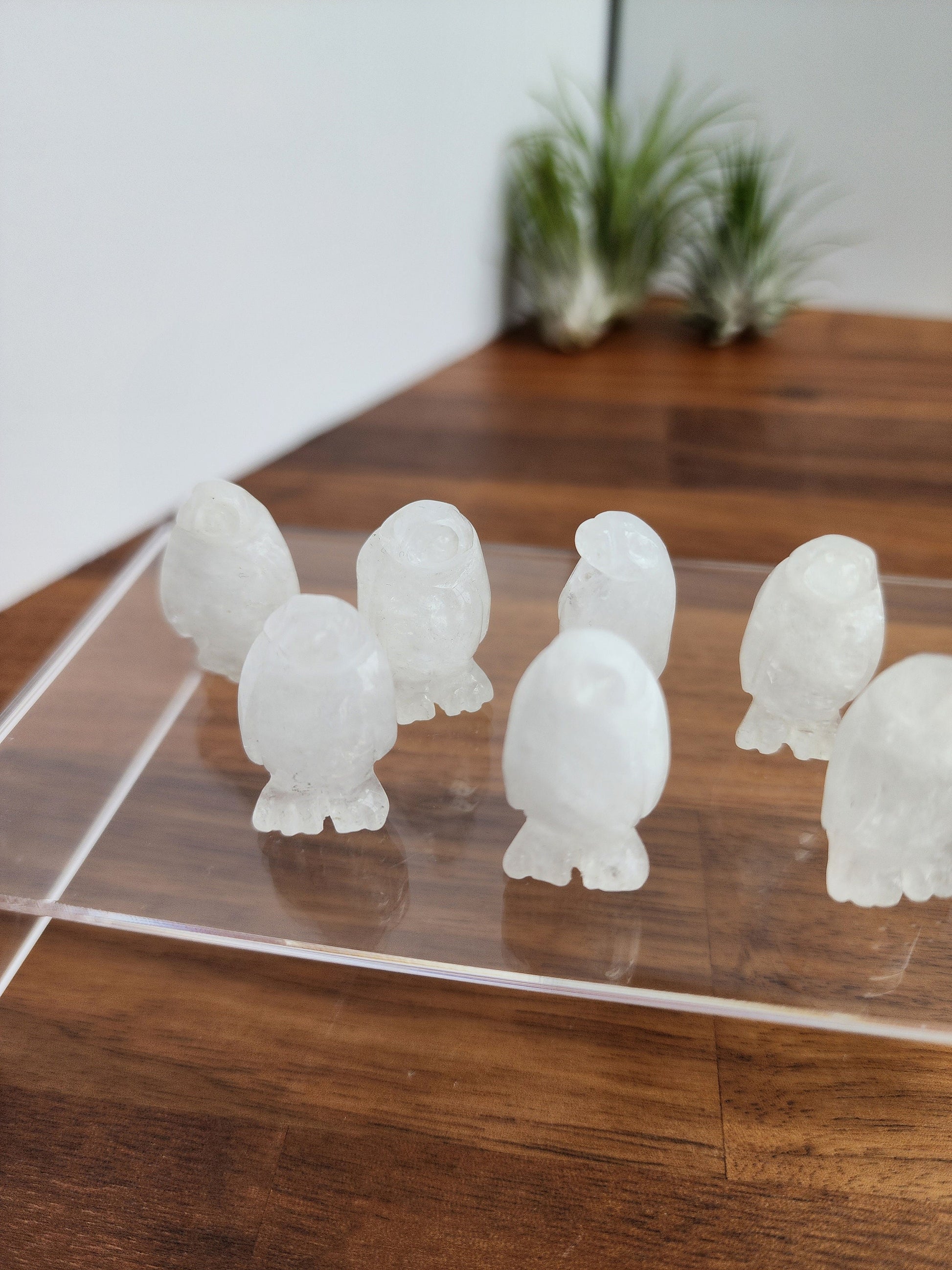 Mini Crystal Penguin | Clear Quartz Soulmate Gifts | Small White Winter Home Decor