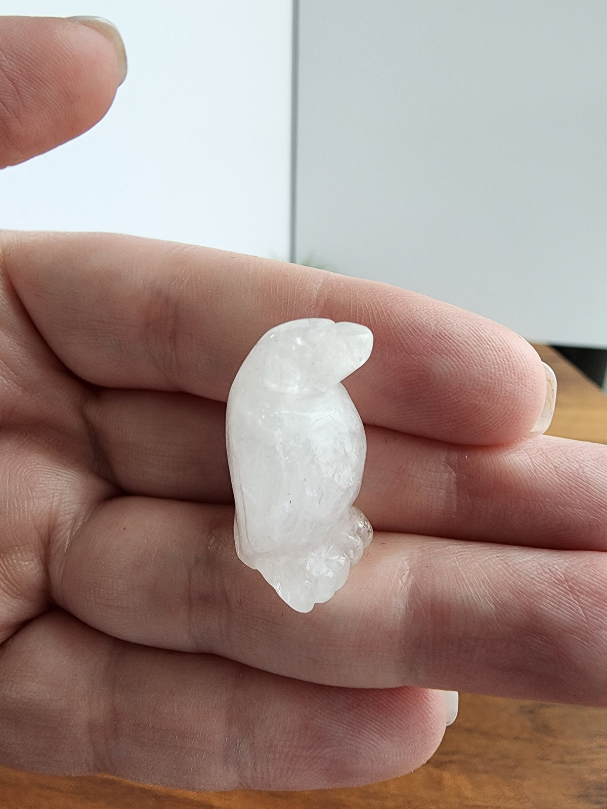 Mini Crystal Penguin | Clear Quartz Soulmate Gifts | Small White Winter Home Decor