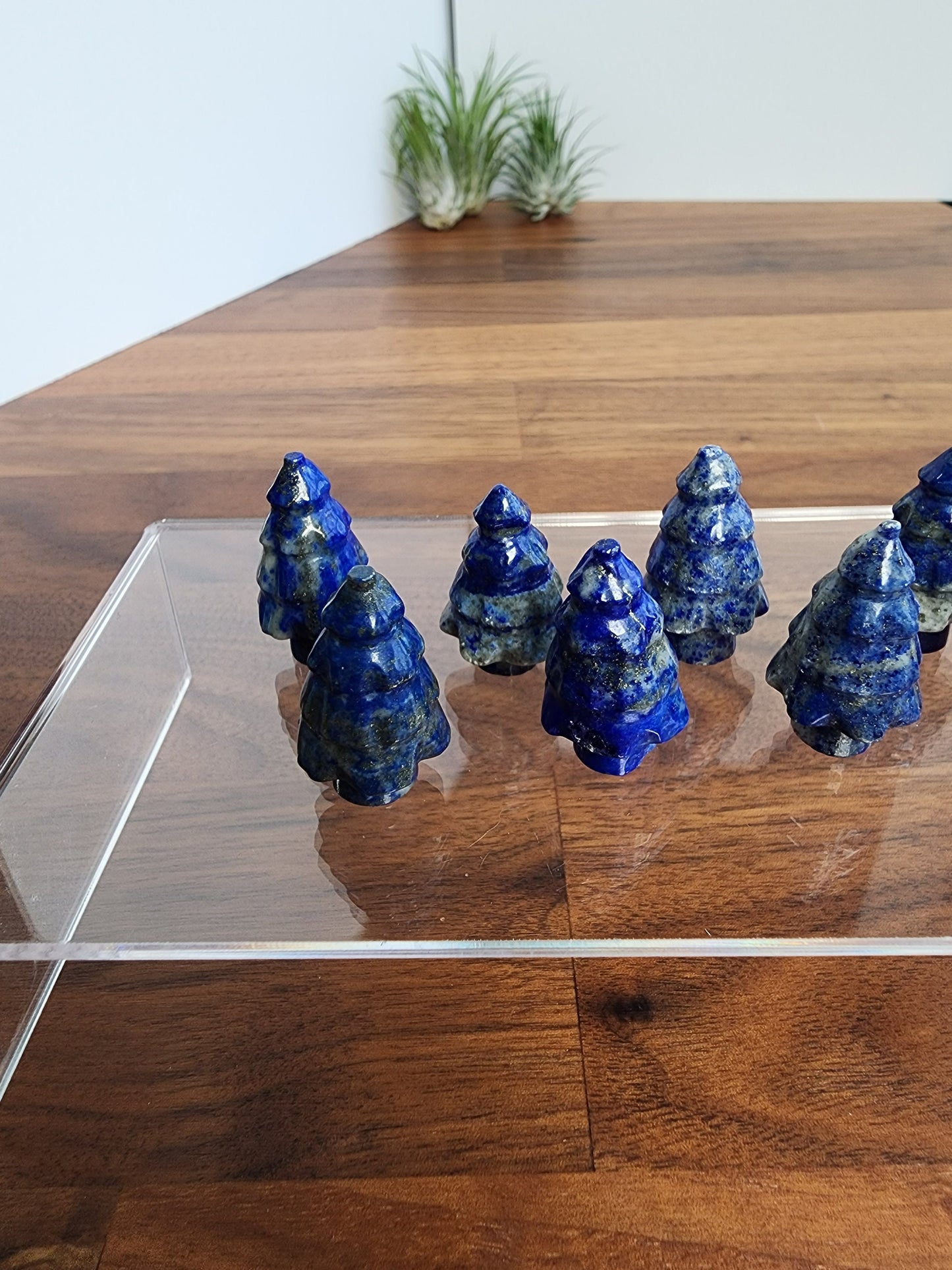 Crystal Lapis Lazuli Mini Trees | Tiny Royal Blue Christmas Village Decor | Winter Solstice Rituals and Altar Decorations | Pretty Yuletide