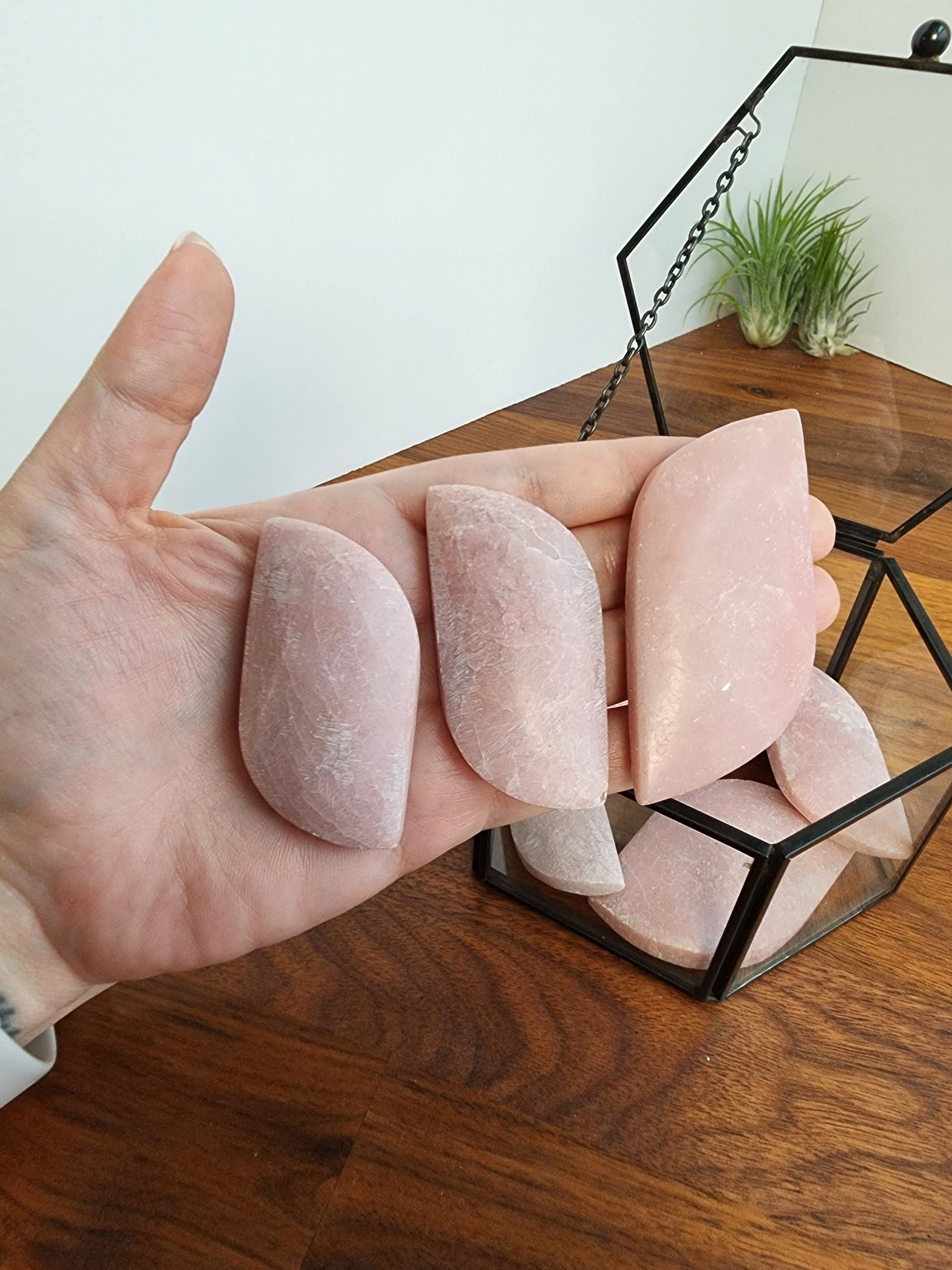 Pink Opal Free Form Palm Stones
