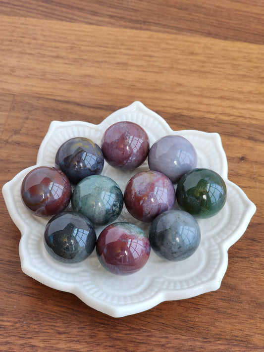 Ocean Jasper Mini Sphere: Purple, Green, Red Crystal Collection (20mm)