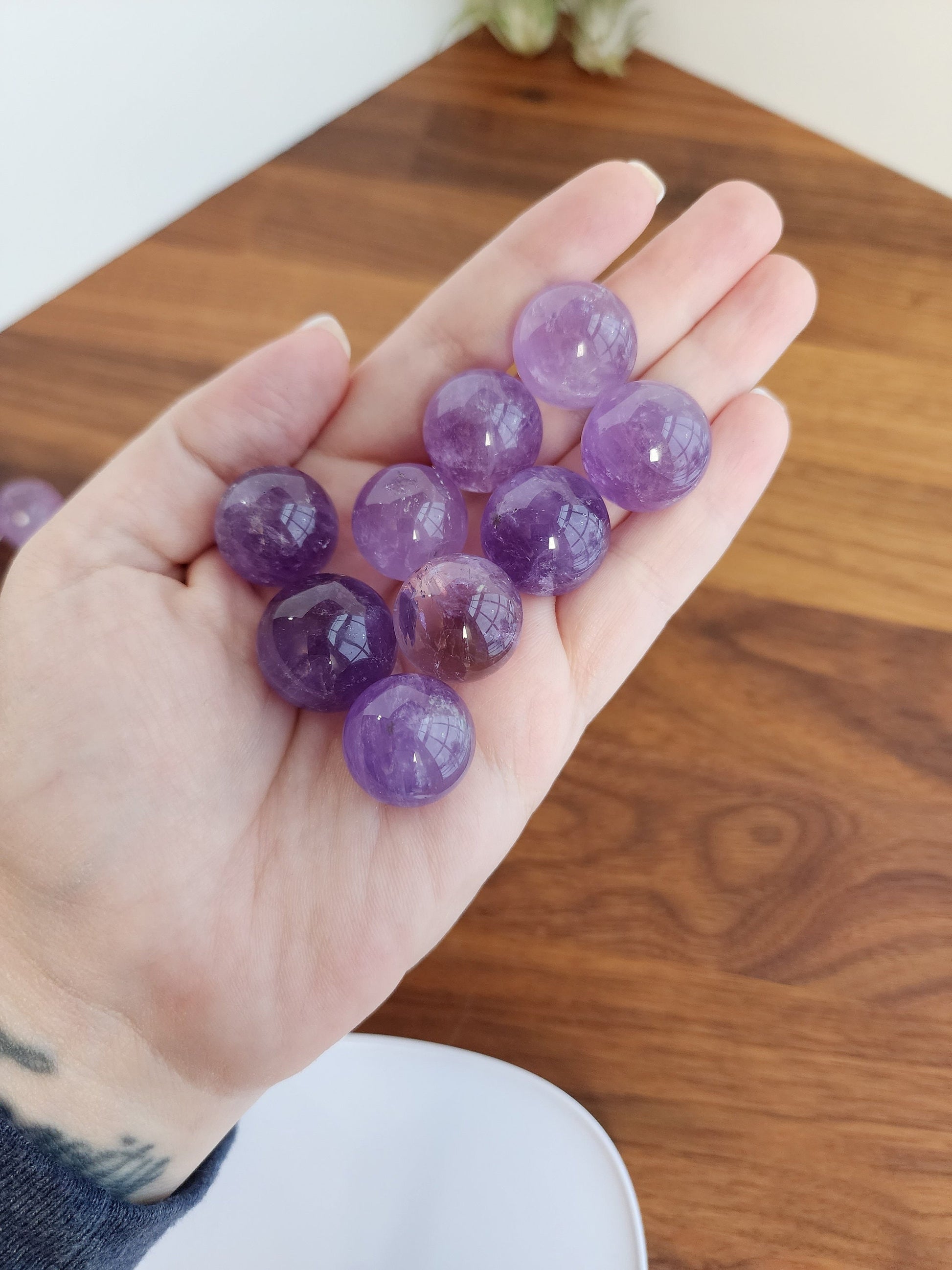 Mini Amethyst Sphere | 20MM | Sparkling Purple Crystal Ball | Small Gem Collection | Intuitively Chosen
